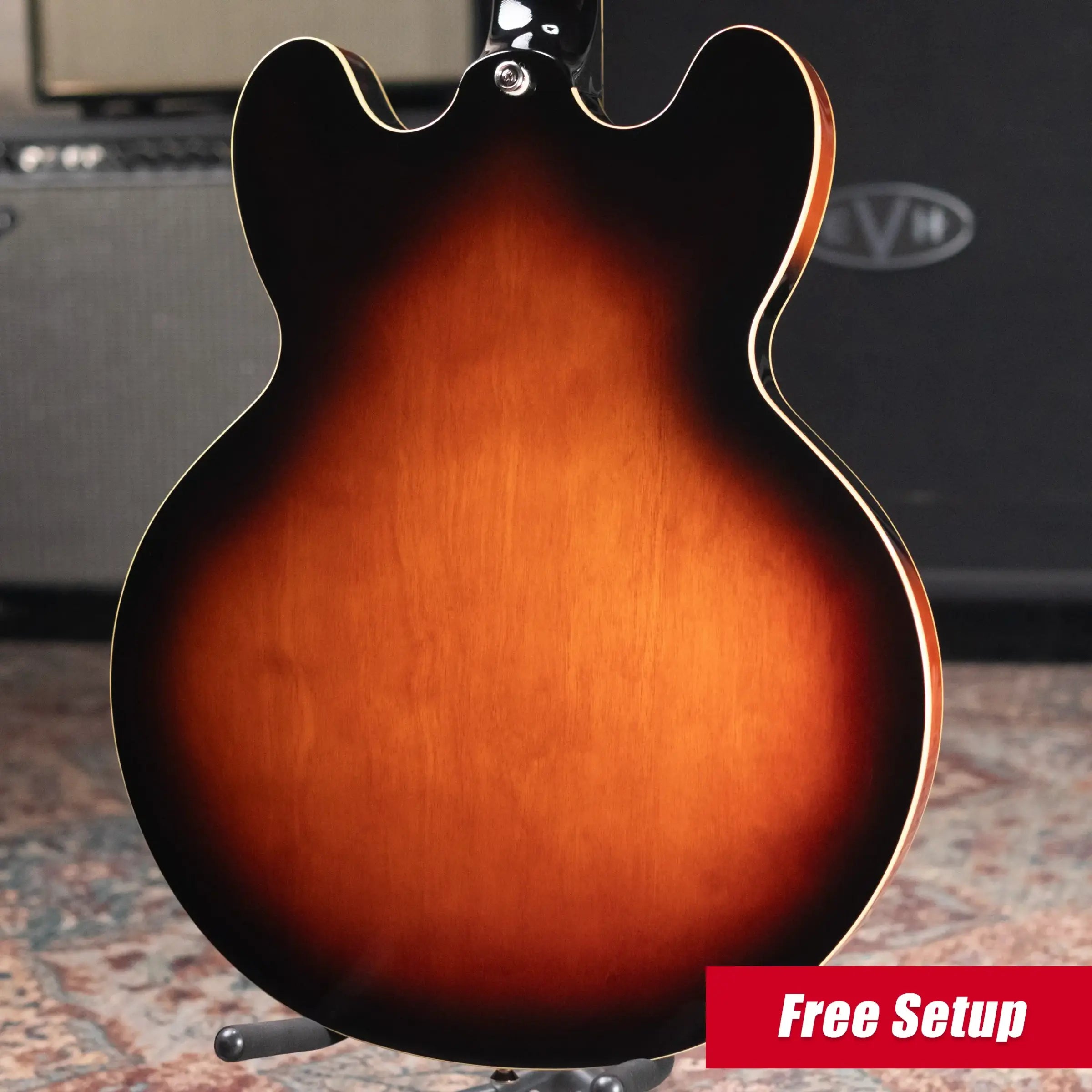 Epiphone Bonehead Signature Riviera Semi-Hollow Electric Guitar - Dark Tobacco Sunburst with Hardshell Case