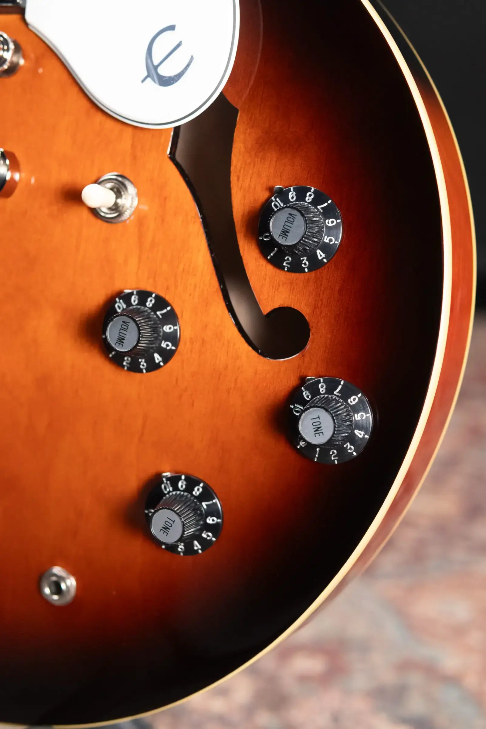 Epiphone Bonehead Signature Riviera Semi-Hollow Electric Guitar - Dark Tobacco Sunburst with Hardshell Case