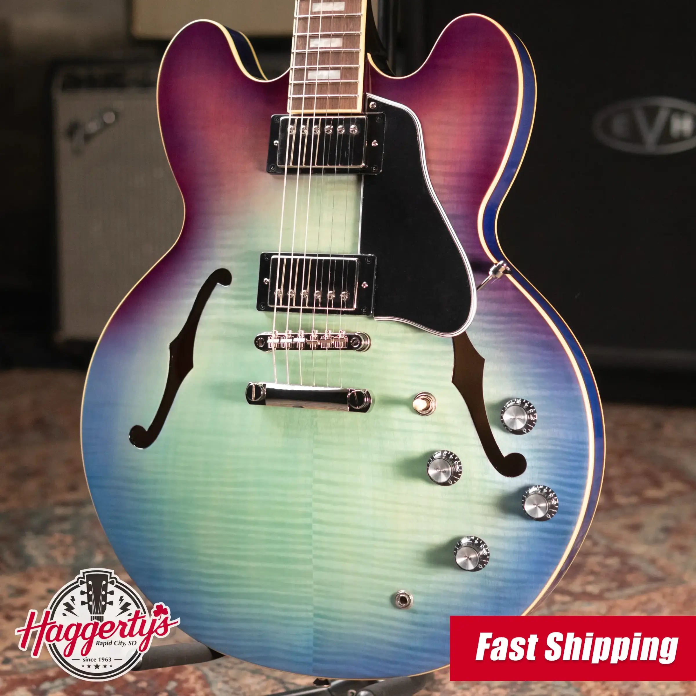 Epiphone ES-335 Figured Semi-Hollow Electric Guitar - Blueberry Burst