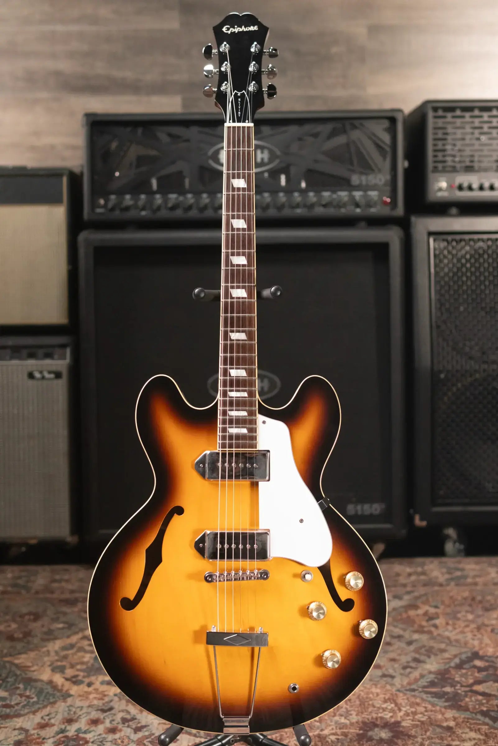 Epiphone Elitist 1965 Casino Hollow-Body Electric Guitar - Vintage Sunburst with Hardshell Case - Used
