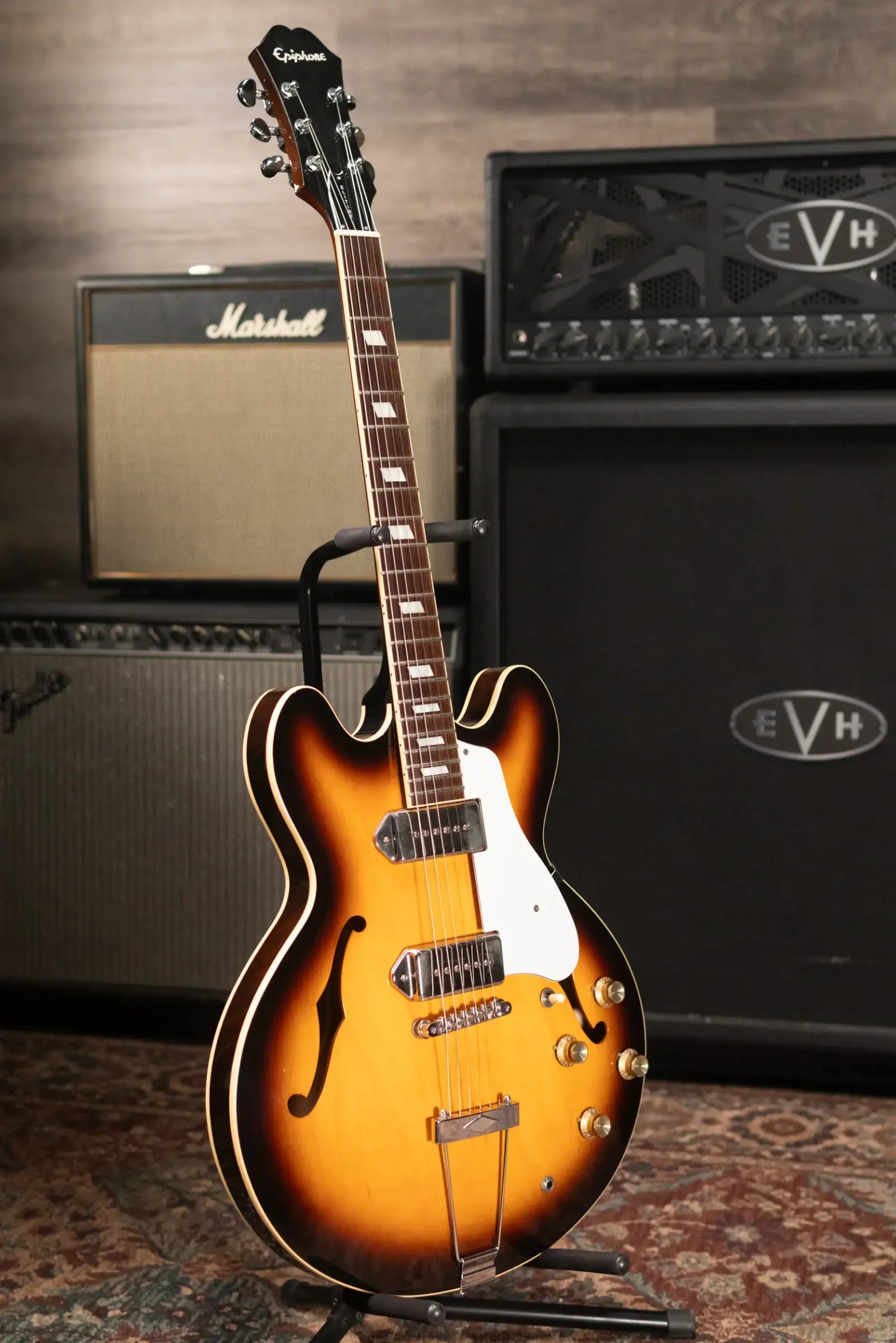 Epiphone Elitist 1965 Casino Hollow-Body Electric Guitar - Vintage Sunburst with Hardshell Case - Used