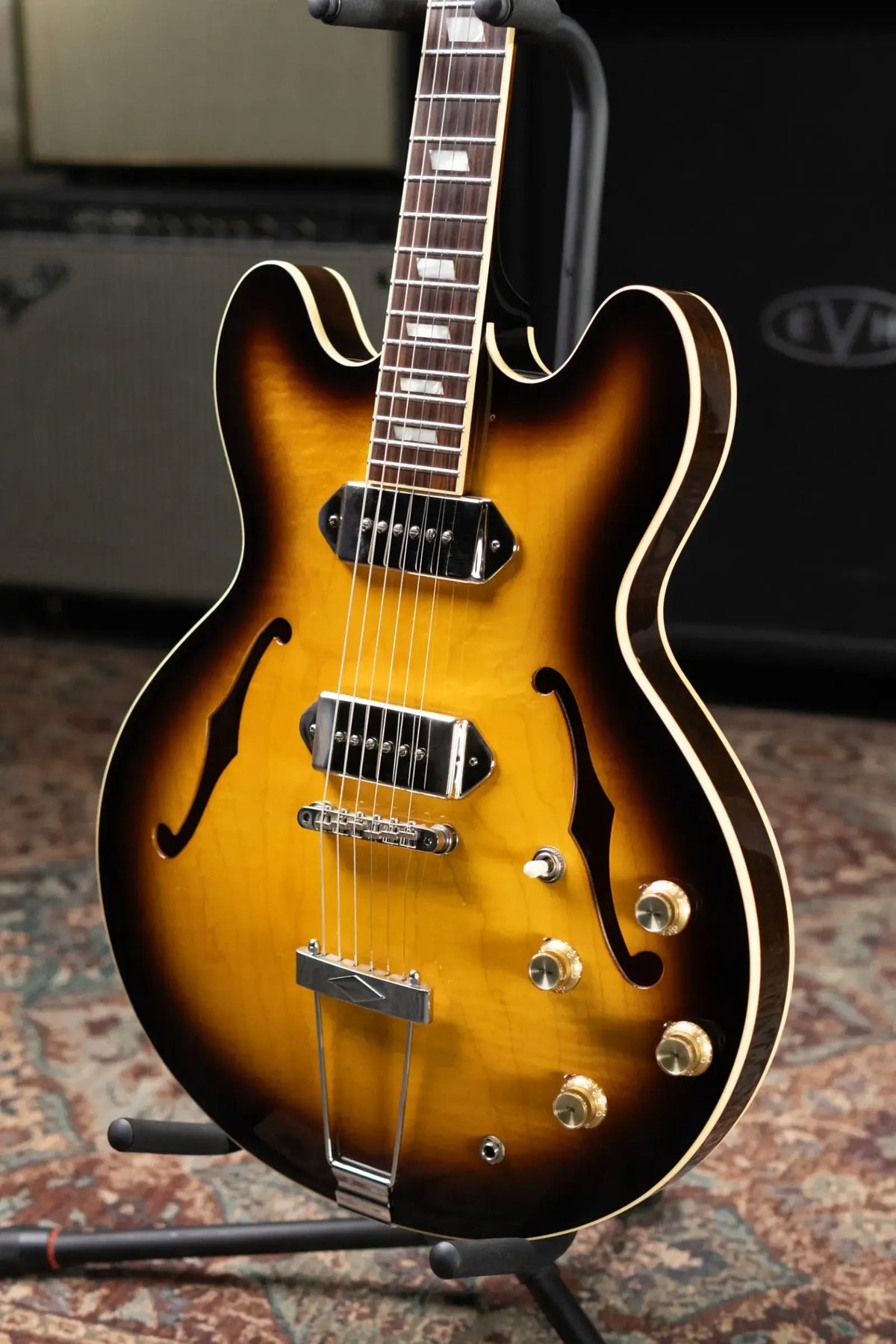Epiphone Elitist 1965 Casino Hollow Body Electric Guitar - Vintage Sunburst with Hardshell Case - Used