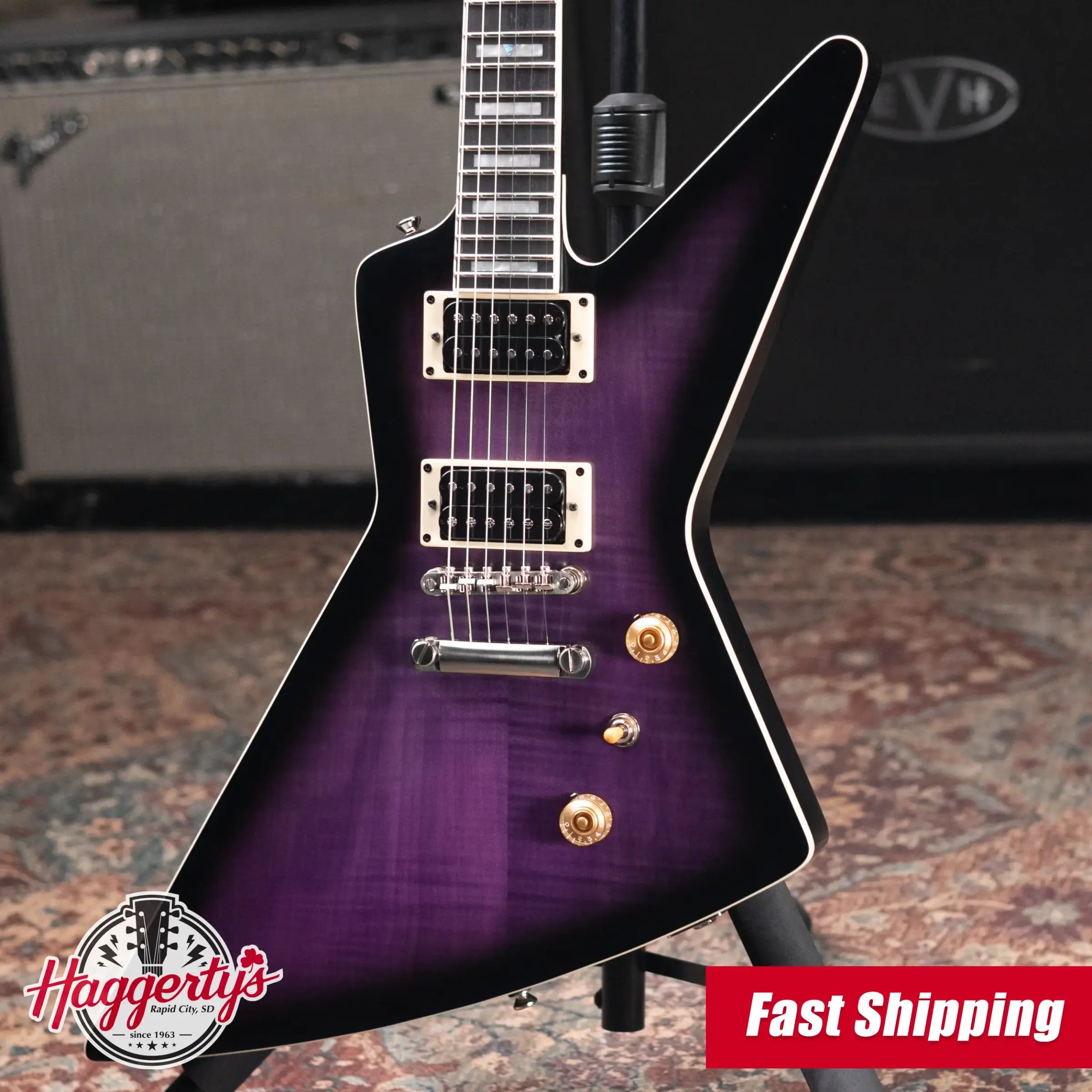 Epiphone Extura Prophecy Electric Guitar Purple Tiger Burst with Hardshell Case - Used
