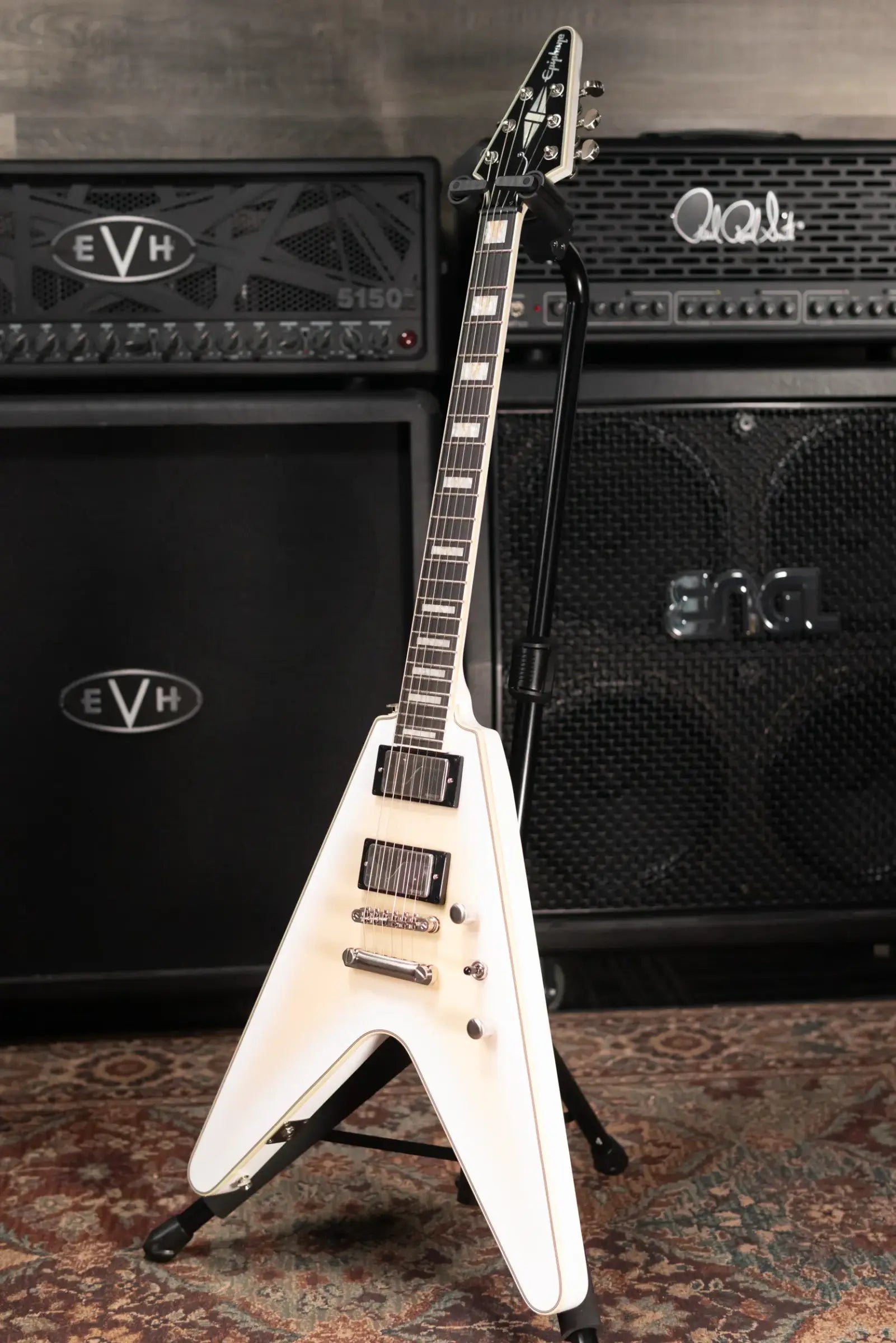 Epiphone Flying V Prophecy Electric Guitar - Aged White Tiger Burst with Gig Bag