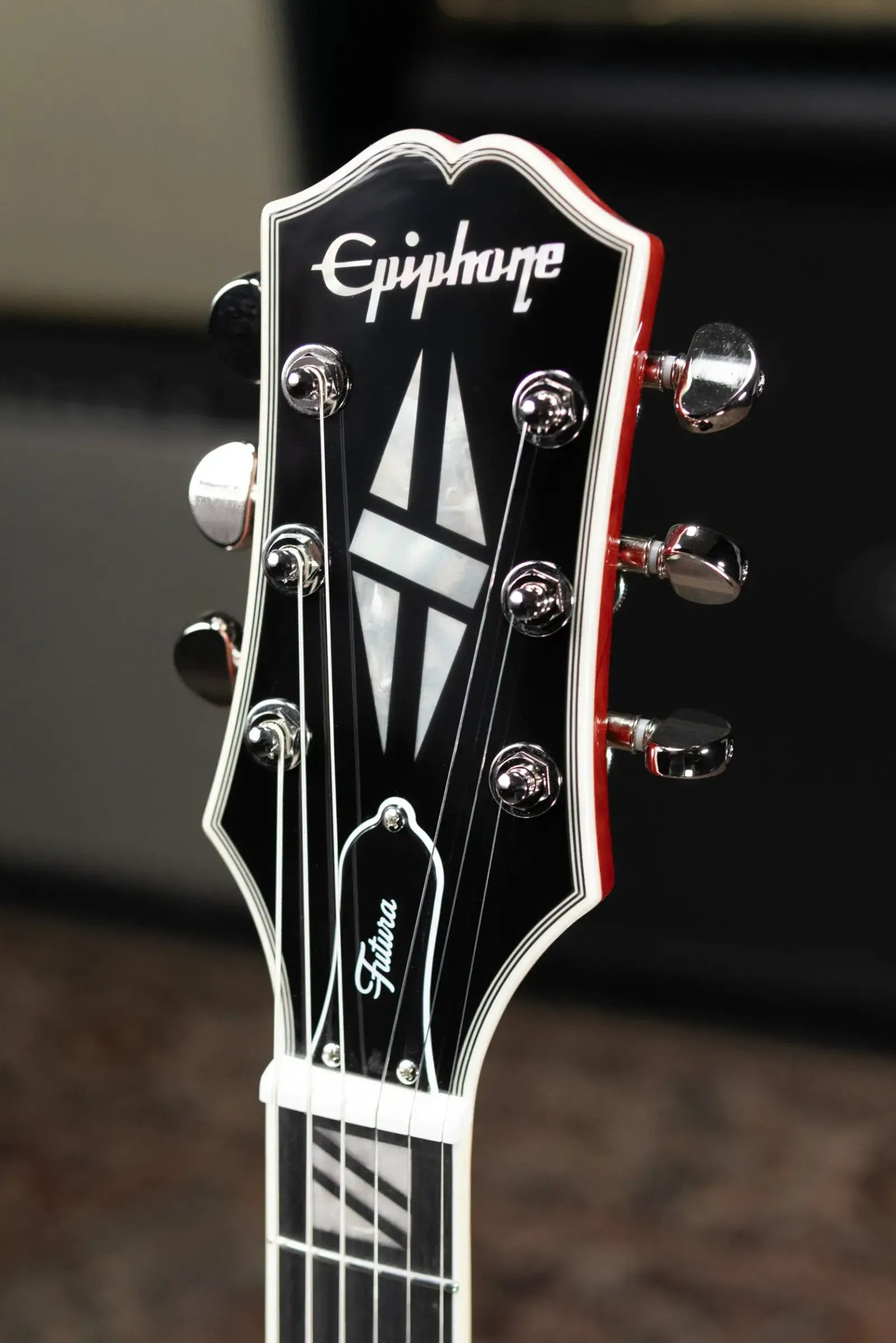Epiphone Futura Les Paul Custom AAAA Figured Electric Guitar - Rally Red with Gig Bag