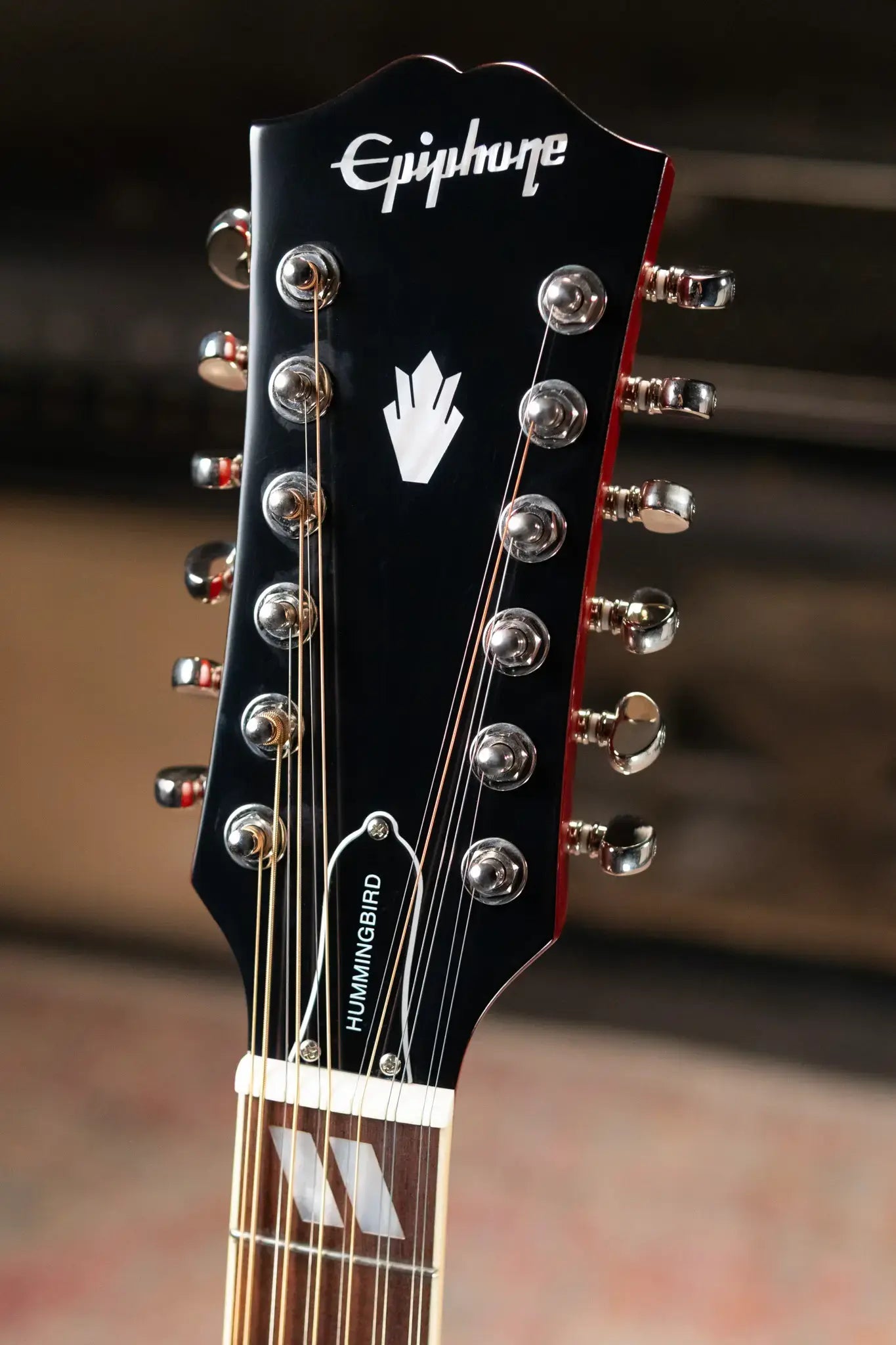 Epiphone Hummingbird 12-String All Solid Acoustic/Electric Guitar - Aged Cherry Sunburst Gloss