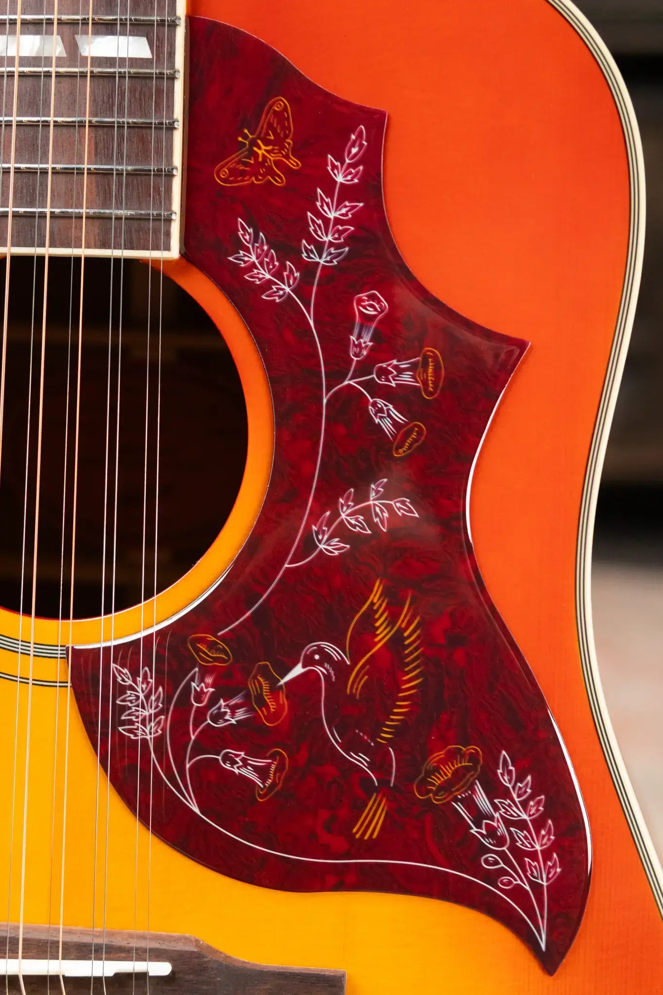 Epiphone Hummingbird 12-String All Solid Acoustic/Electric Guitar - Aged Cherry Sunburst Gloss