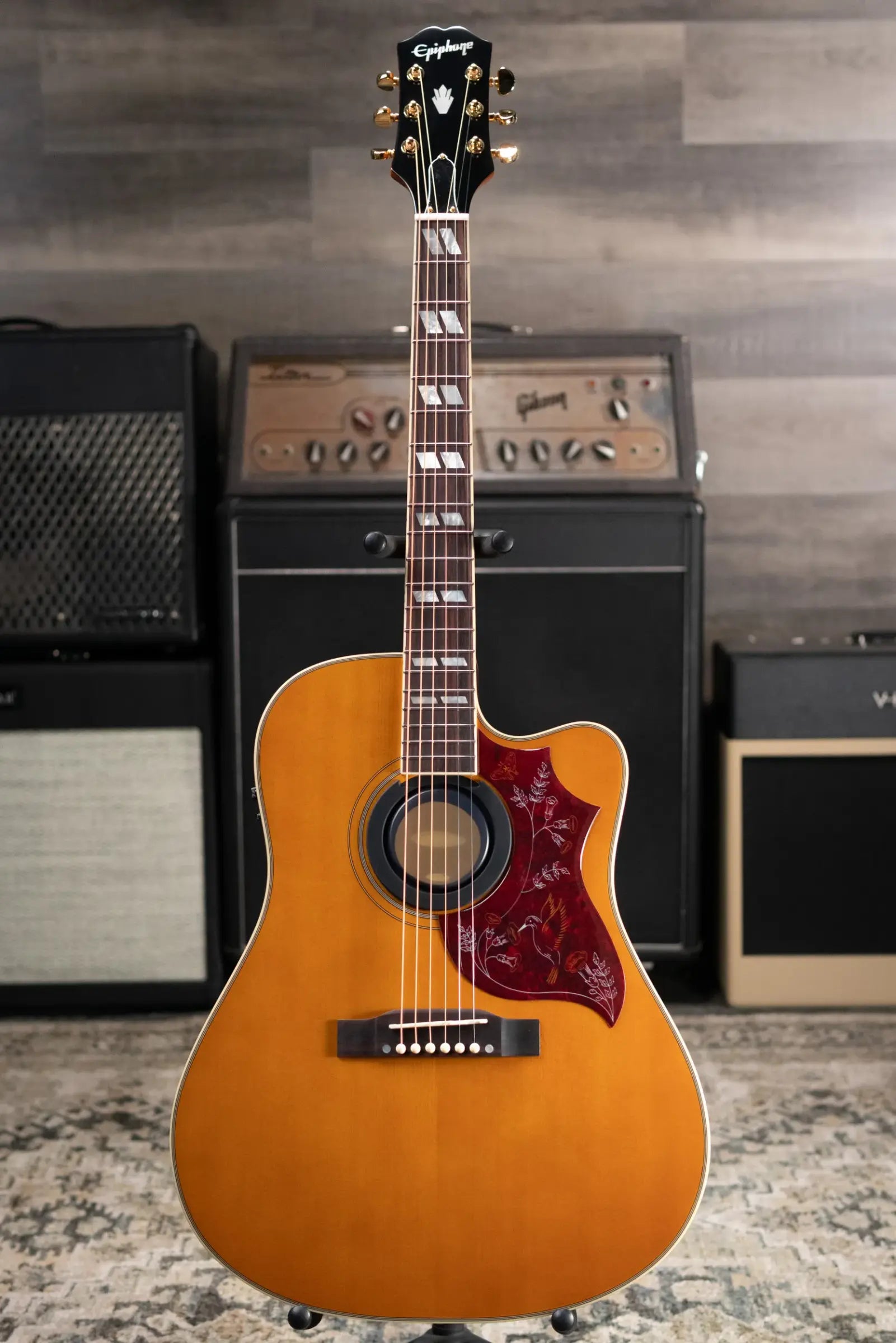 Epiphone Hummingbird Standard EC Acoustic/Electric Guitar - Natural with Gig Bag