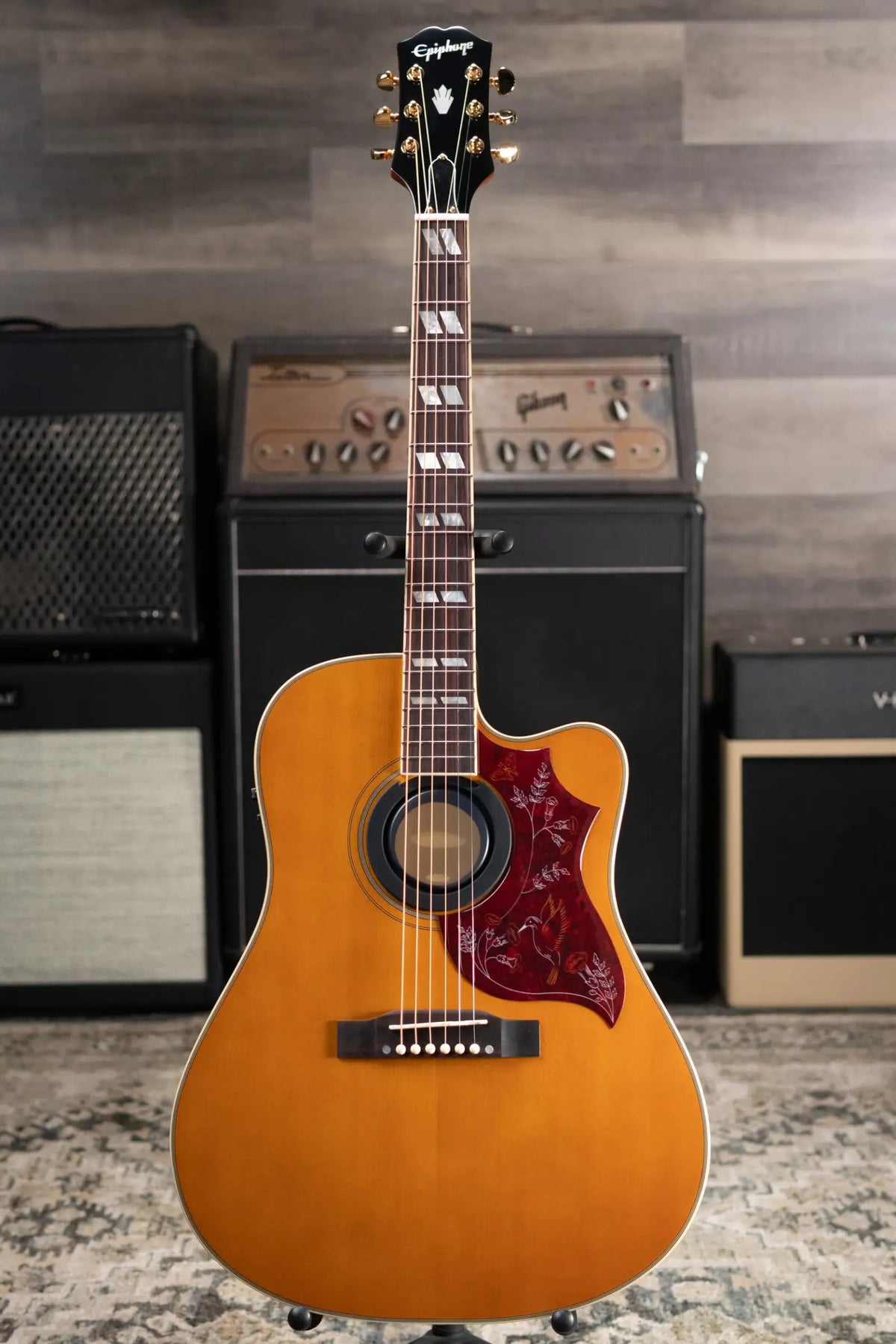 Epiphone Hummingbird Standard EC Acoustic/Electric Guitar - Natural with Gig Bag