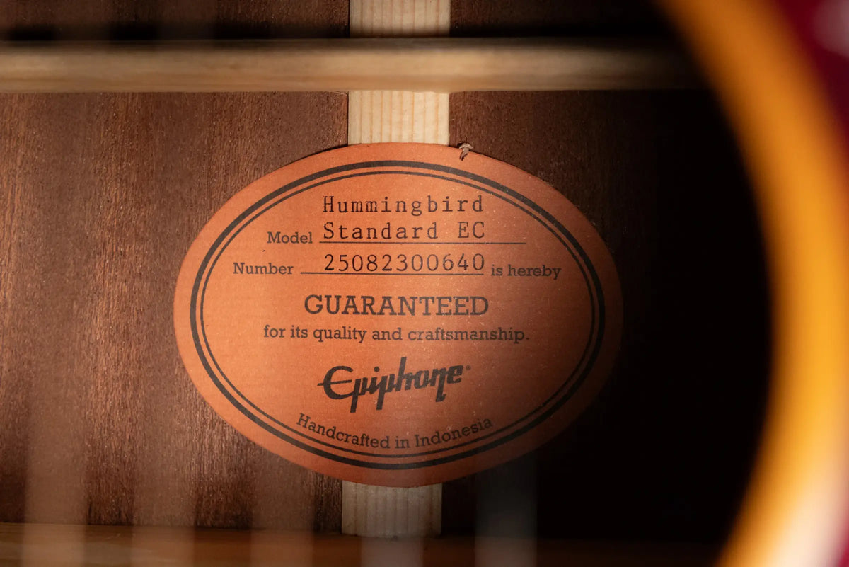 Epiphone Hummingbird Standard EC Acoustic/Electric Guitar - Natural with Gig Bag