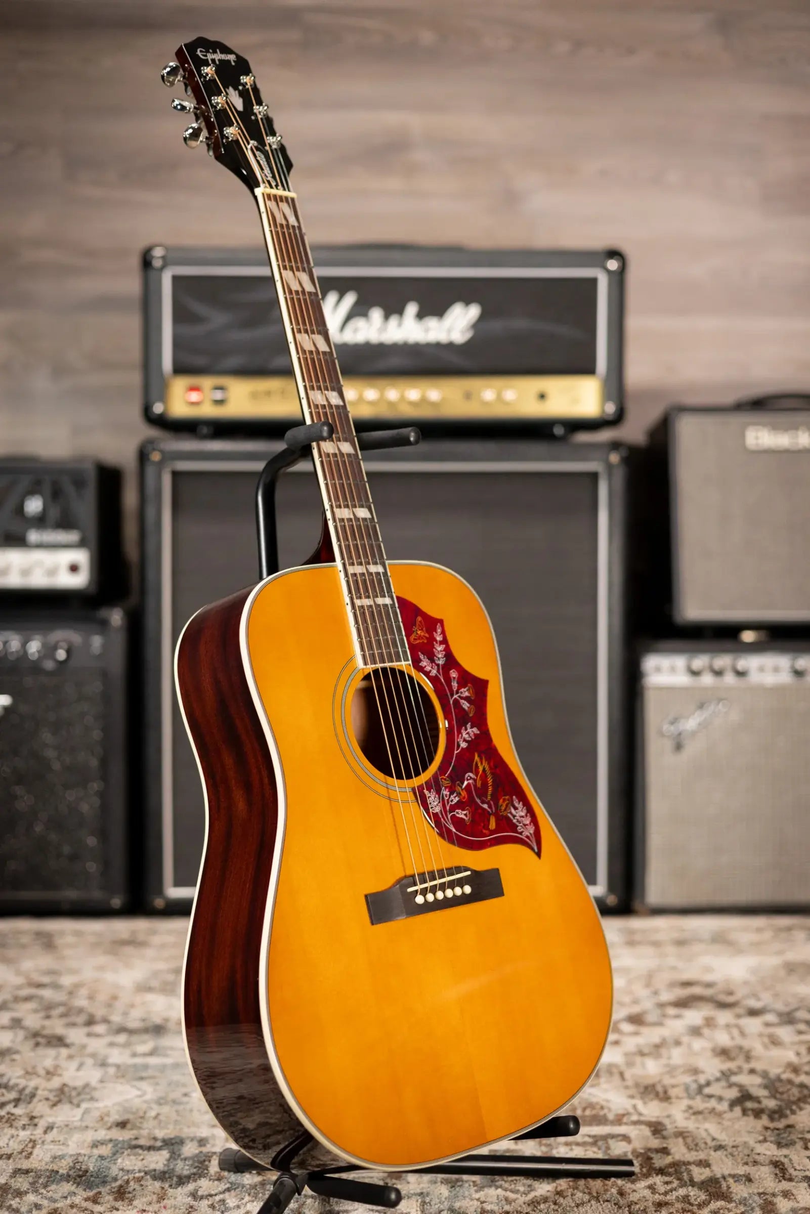 Epiphone Hummingbird Studio Acoustic/Electric Guitar - Antique Natural with Gig Bag