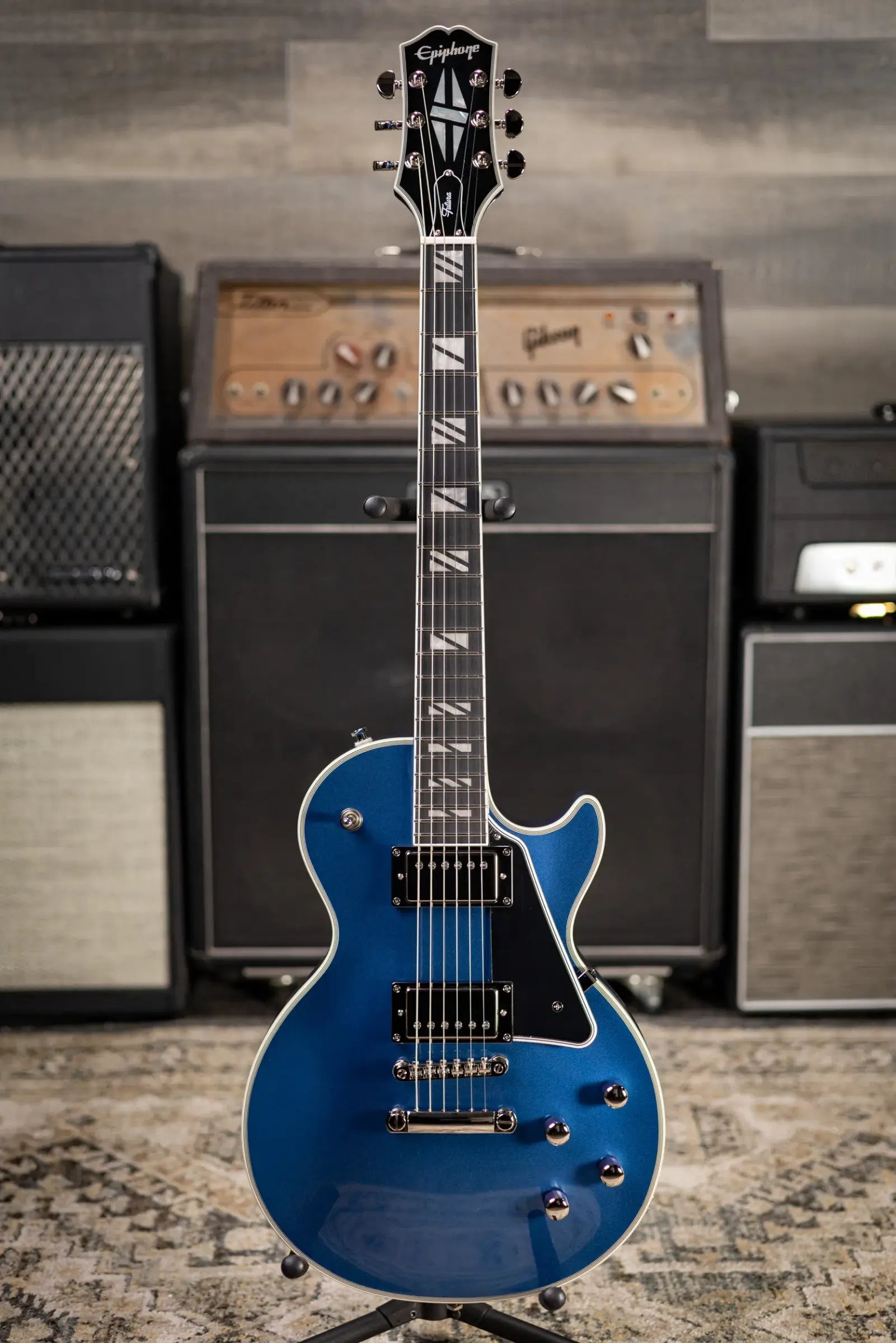 Epiphone Inspired By Gibson Futura Les Paul Custom Electric Guitar - Twilight Shift with Gig Bag