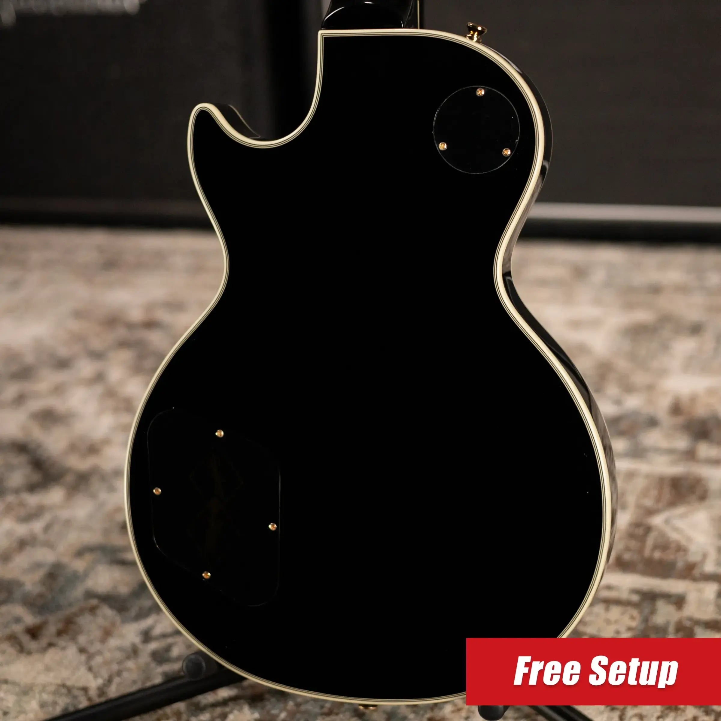 Epiphone Inspired By Gibson Les Paul Custom Electric Guitar - Ebony with Hardshell Case