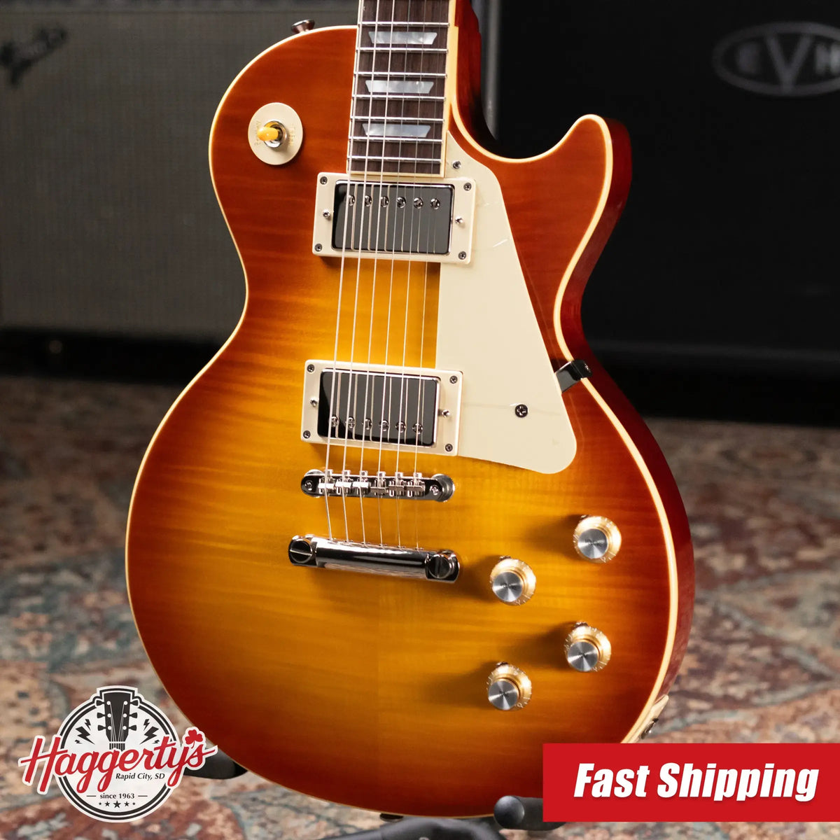 Epiphone Inspired by Gibson 1960 Les Paul Standard Reissue Electric Guitar - Washed Cherry Sunburst with Hardshell Case