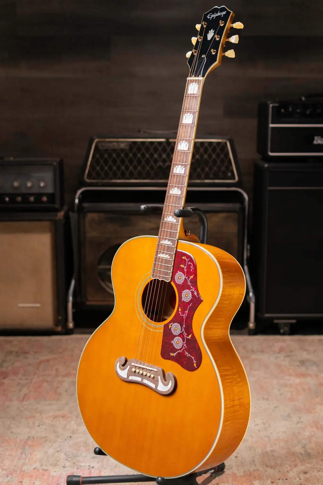 Epiphone J-200 Acoustic/Electric Guitar - Aged Antique Natural Gloss