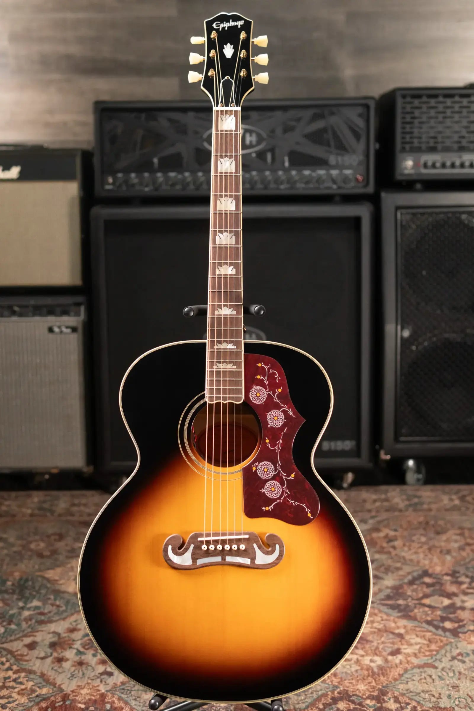 Epiphone J-200 Acoustic/Electric Guitar -  Aged Vintage Sunburst Gloss