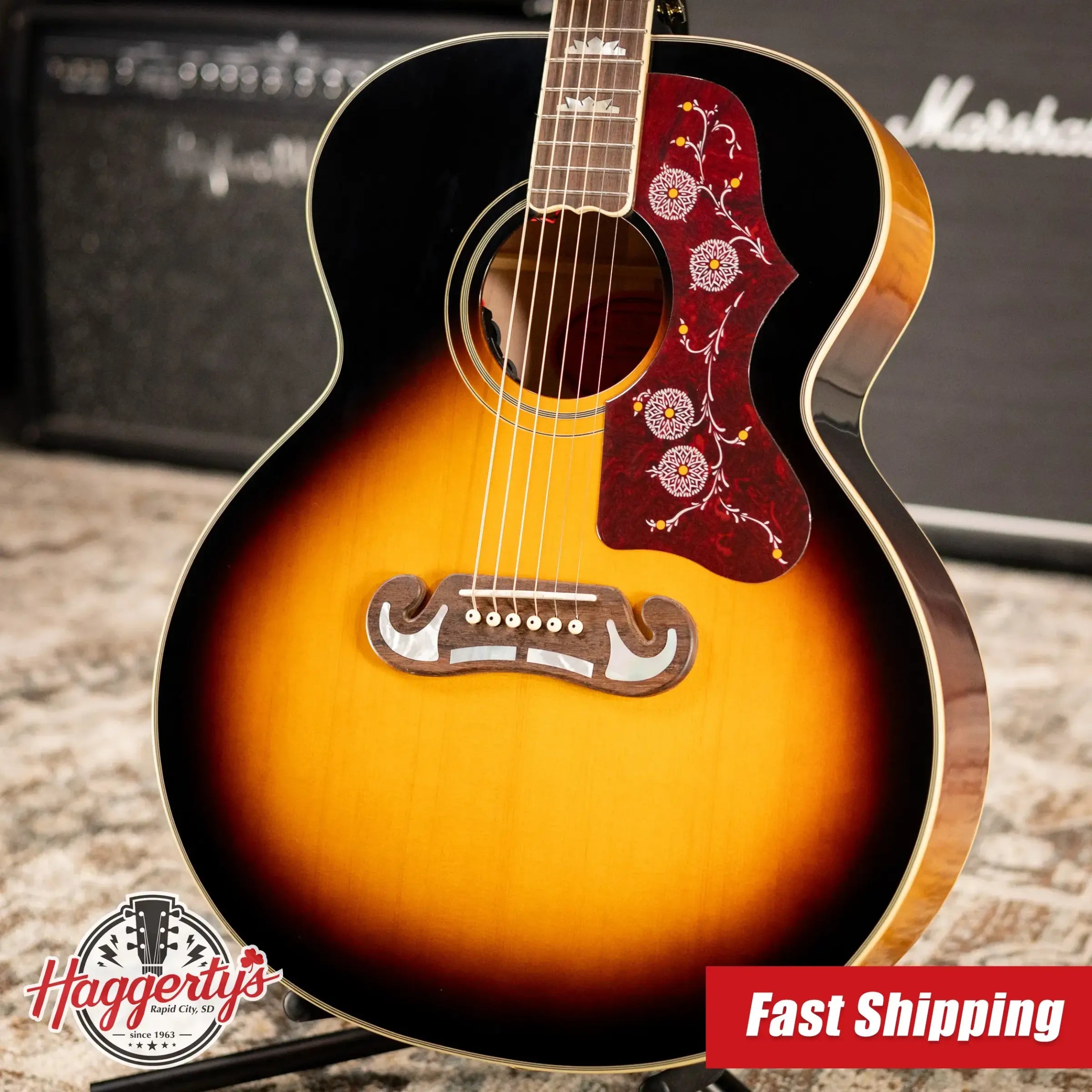 Epiphone J-200 Acoustic/Electric Guitar - Aged Vintage Sunburst Gloss - Used