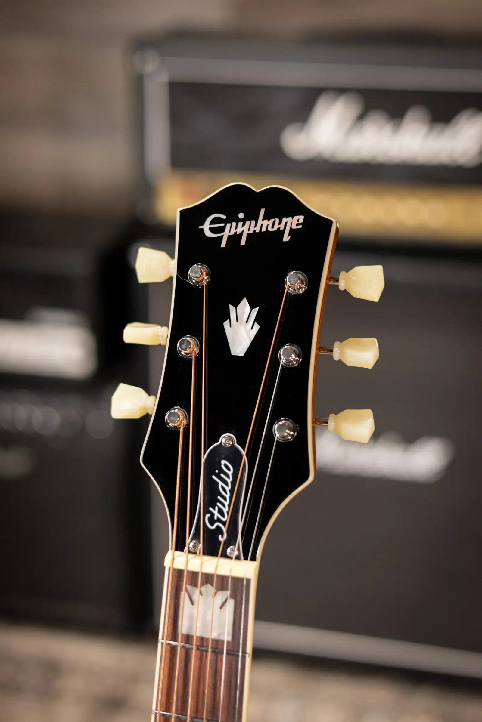 Epiphone J-200 Studio EC Acoustic/Electric Guitar - Antique Natural with Gig Bag