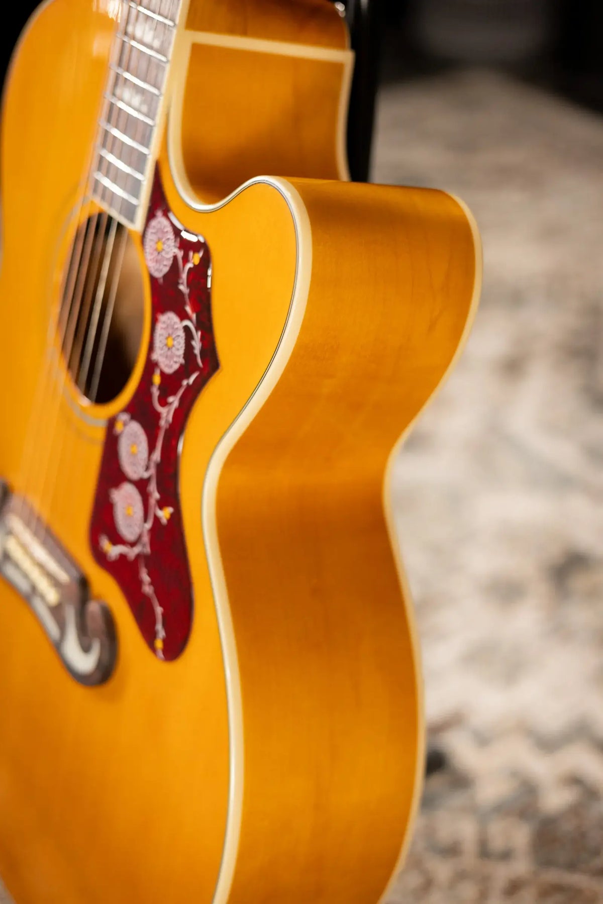 Epiphone J-200 Studio EC Acoustic/Electric Guitar - Antique Natural with Gig Bag