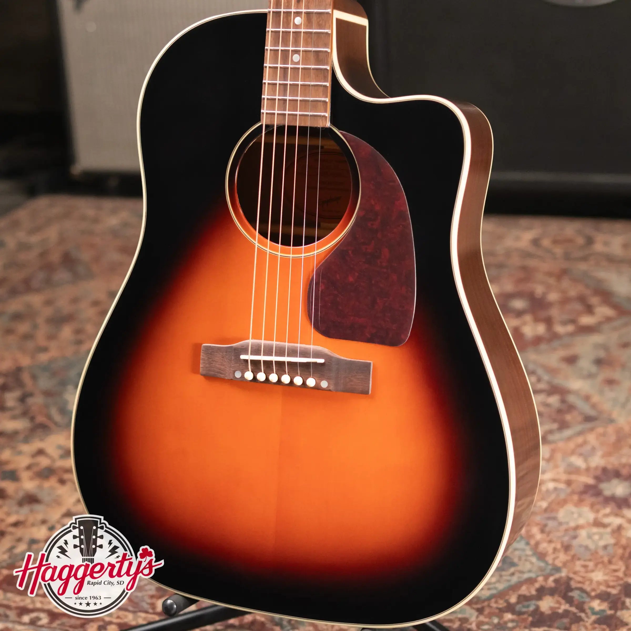 Epiphone J-45 EC All Solid Acoustic/Electric Guitar - Aged Vintage Sunburst Gloss