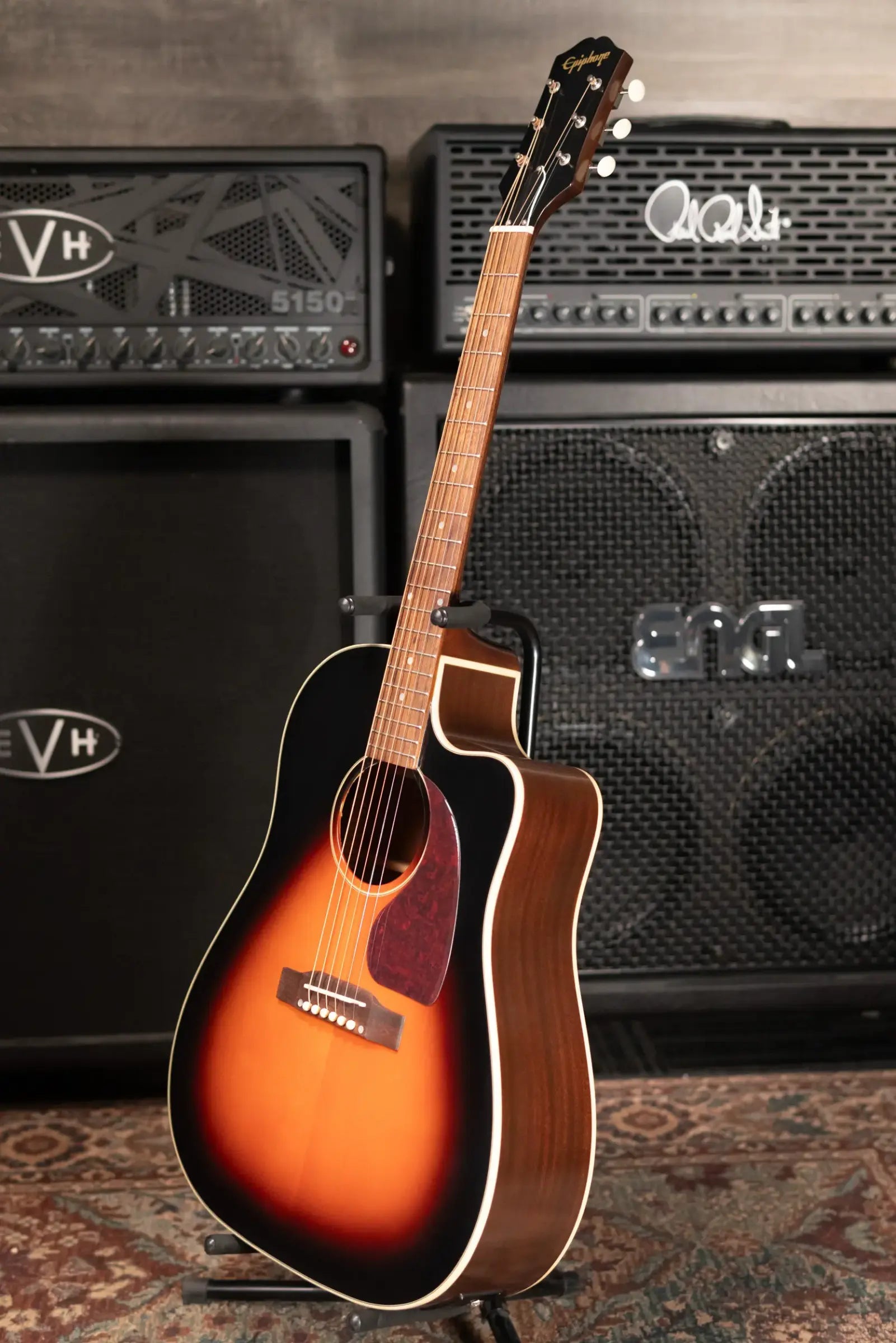 Epiphone J-45 EC All Solid Acoustic/Electric Guitar - Aged Vintage Sunburst Gloss