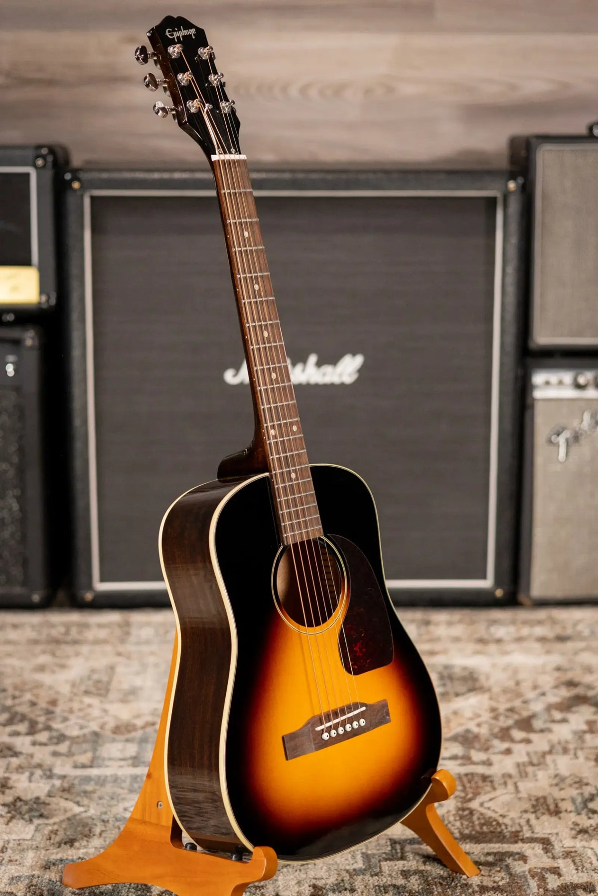 Epiphone J-45 Express Acoustic Guitar - Vintage Sunburst with Gig Bag