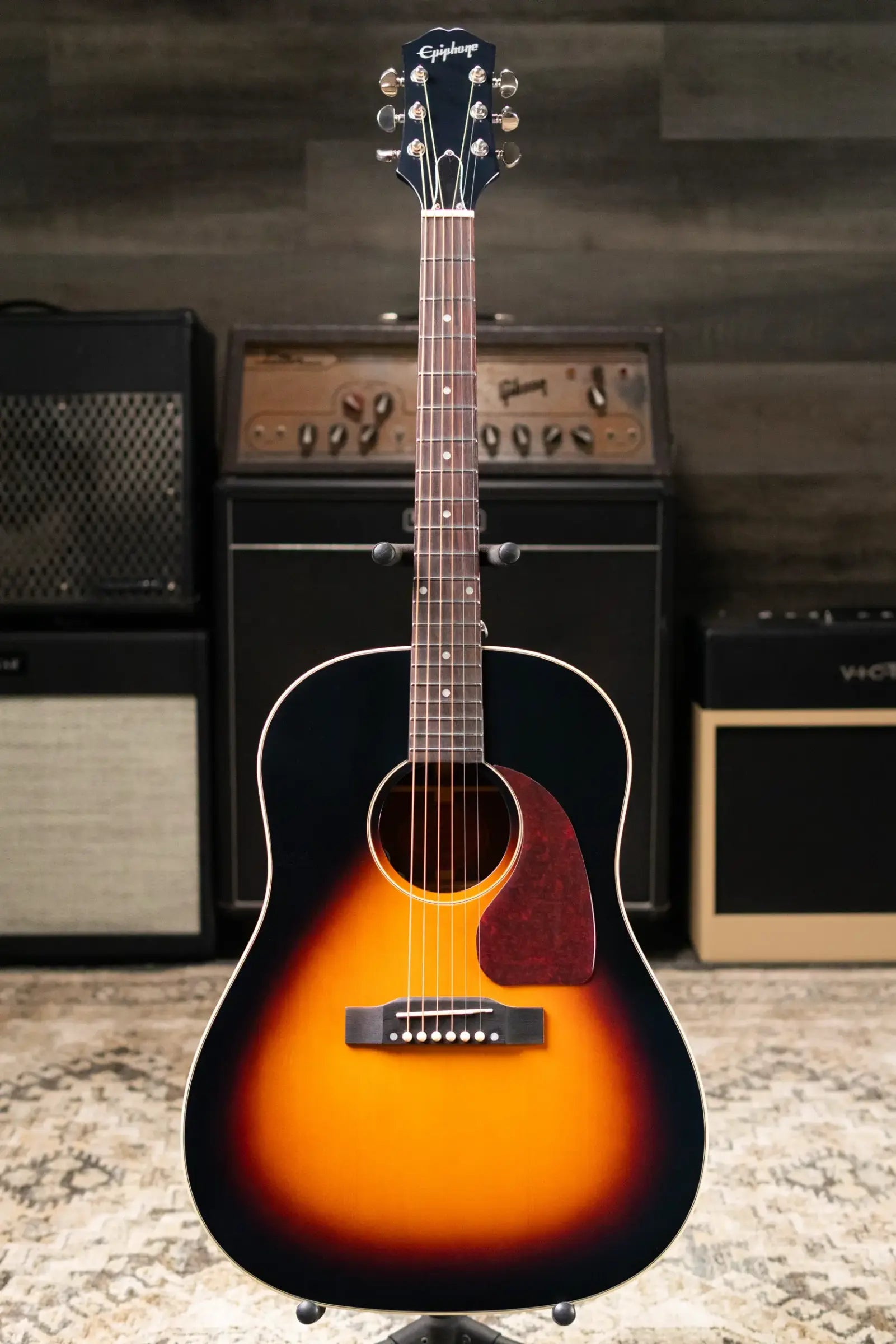 Epiphone J-45 Standard Acoustic/Electric Guitar - Vintage Sunburst with Gig Bag