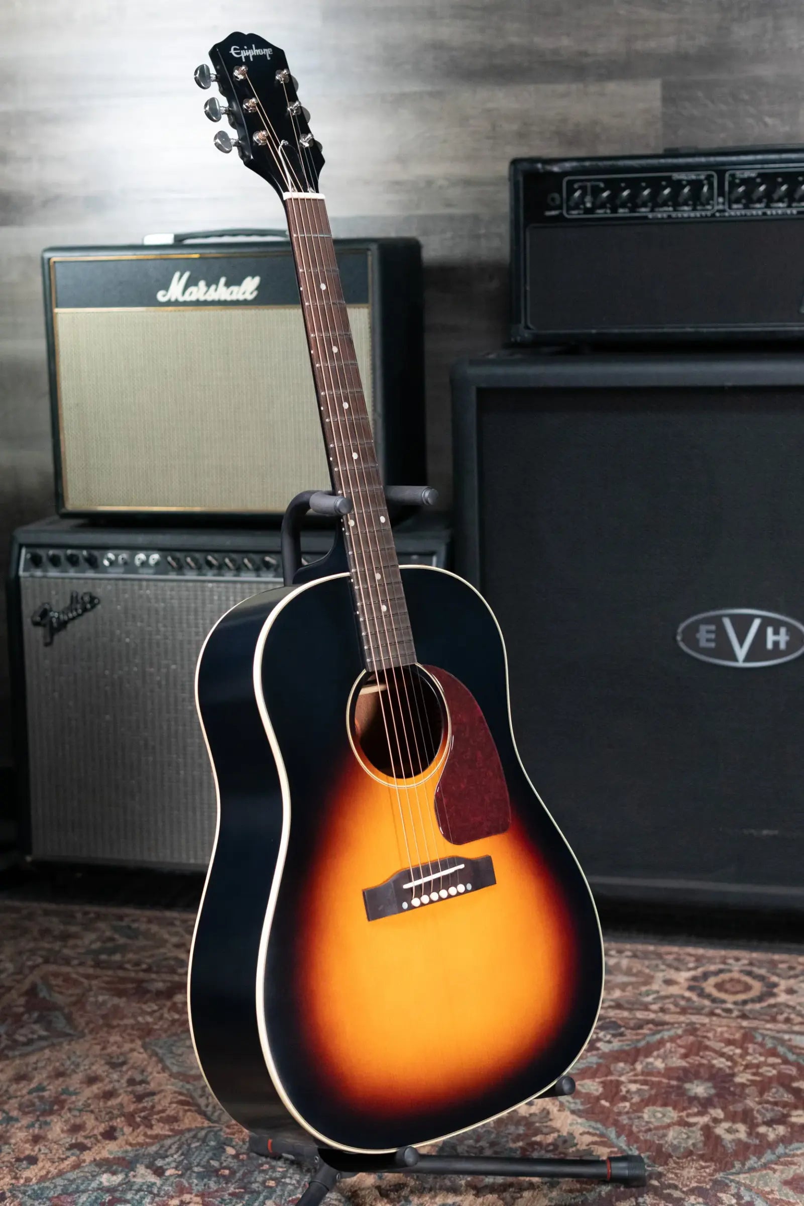 Epiphone J-45 Standard Acoustic/Electric Guitar - Vintage Sunburst with Gig Bag