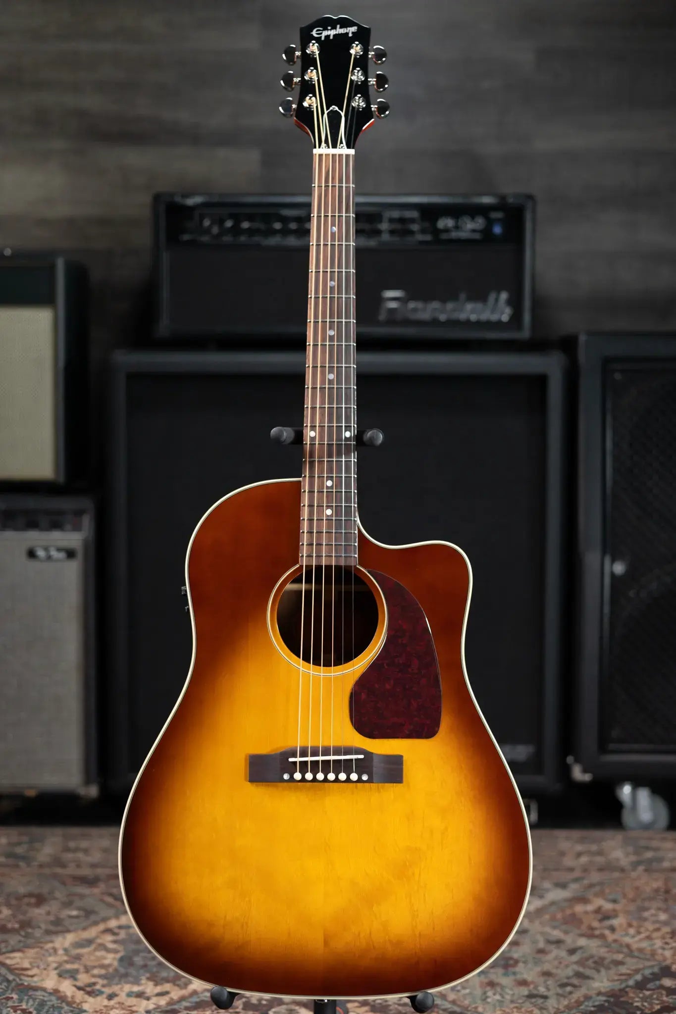 Epiphone J-45 Standard EC Acoustic/Electric Guitar - Honeyburst with Gig Bag