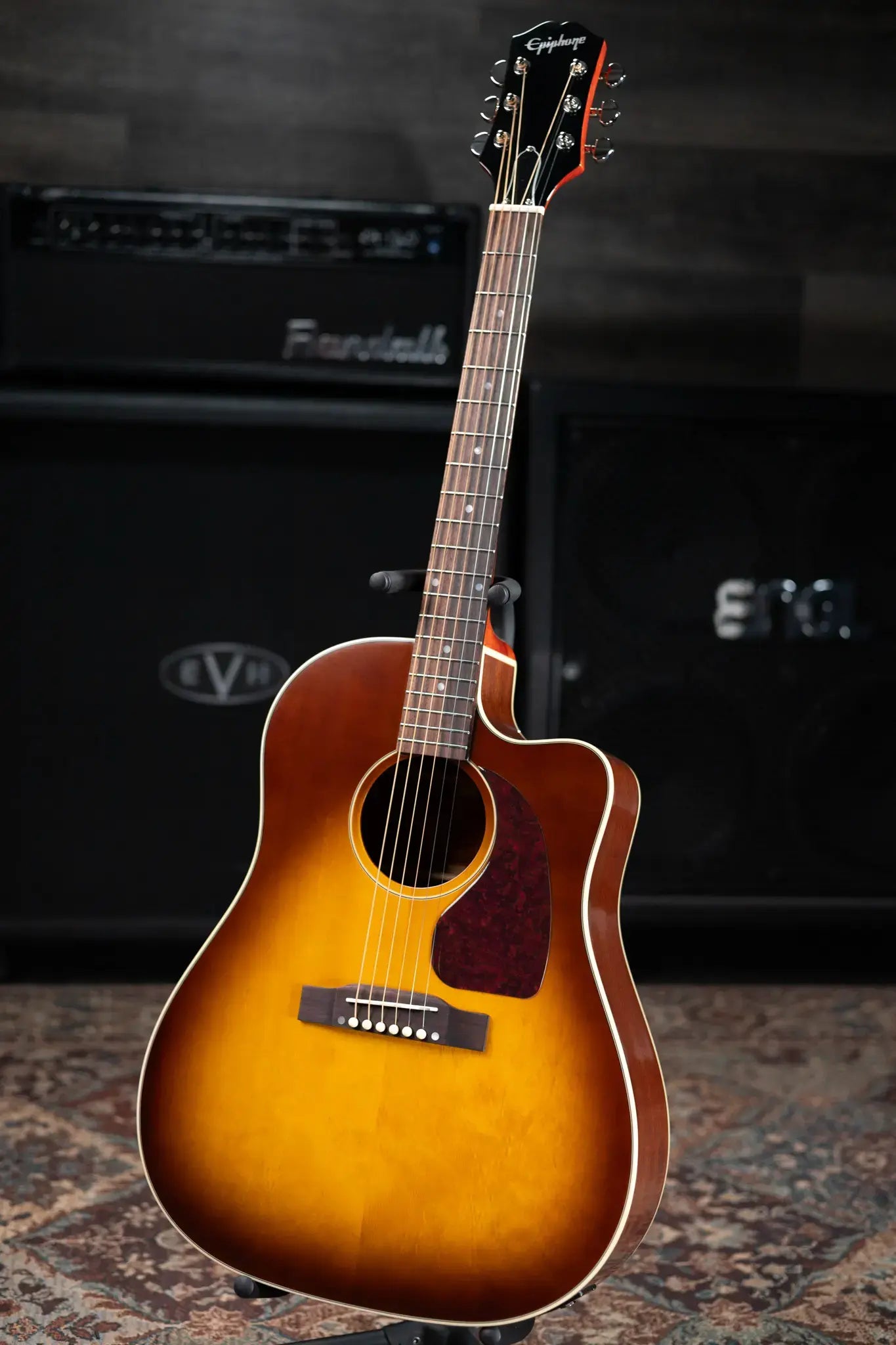 Epiphone J-45 Standard EC Acoustic/Electric Guitar - Honeyburst with Gig Bag