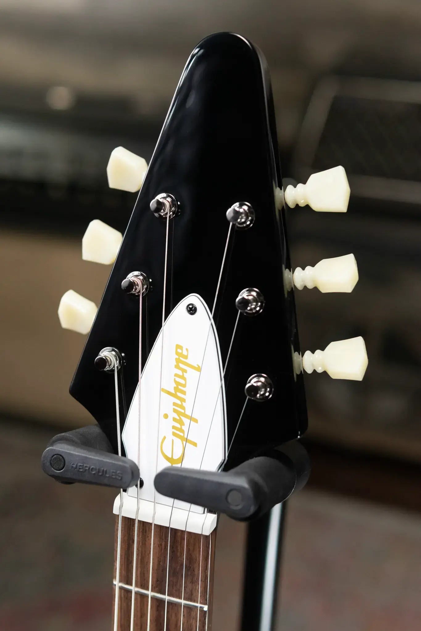 Epiphone Jimi Hendrix "Love Drops" Flying V Electric Guitar - Ebony with Hard Case