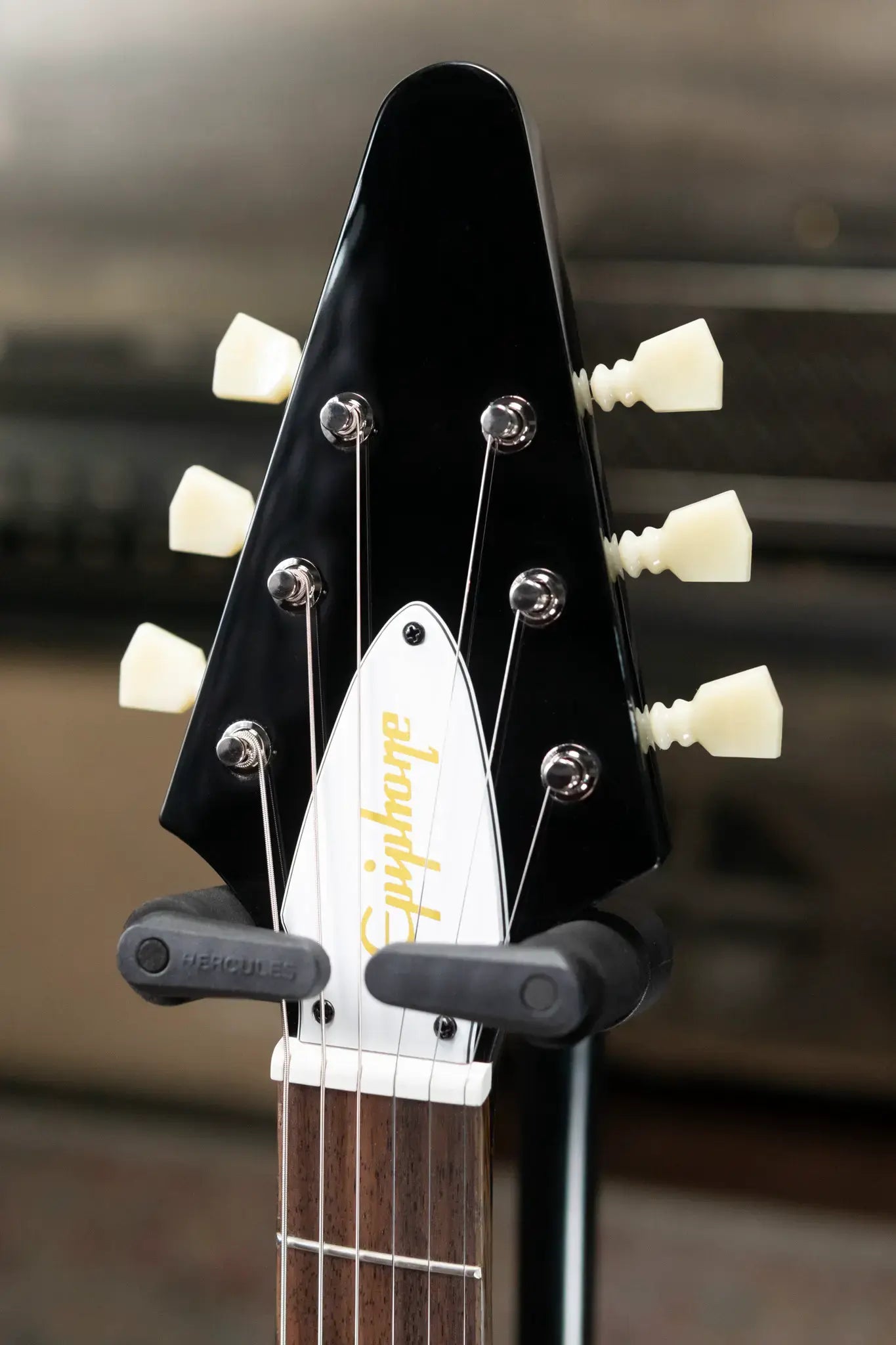 Epiphone Jimi Hendrix "Love Drops" Flying V Electric Guitar - Ebony with Hard Case