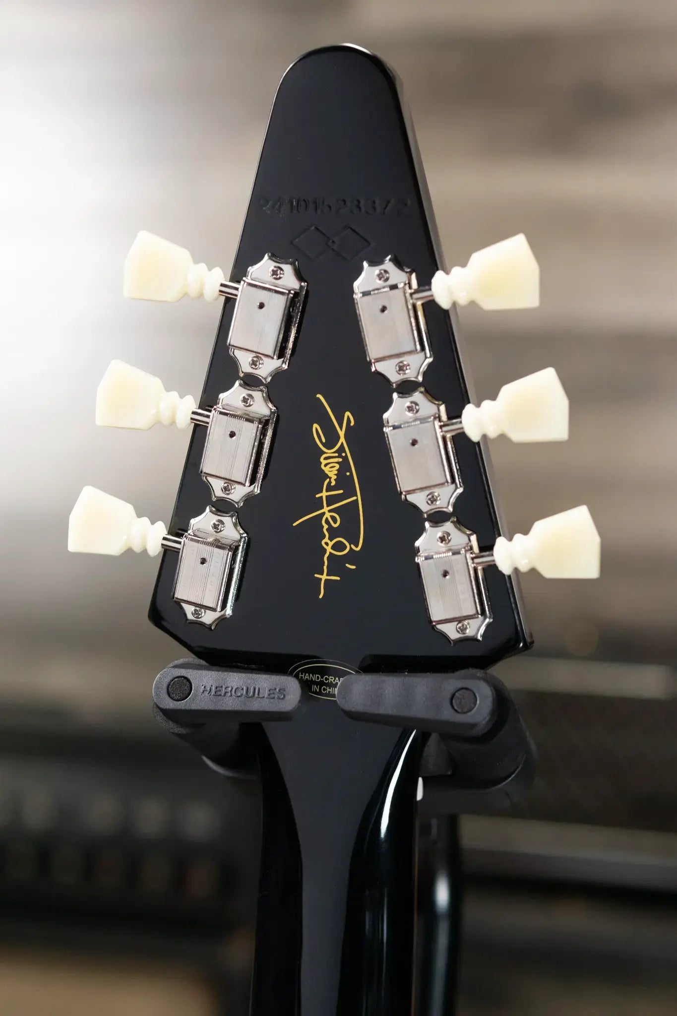 Epiphone Jimi Hendrix "Love Drops" Flying V Electric Guitar - Ebony with Hard Case