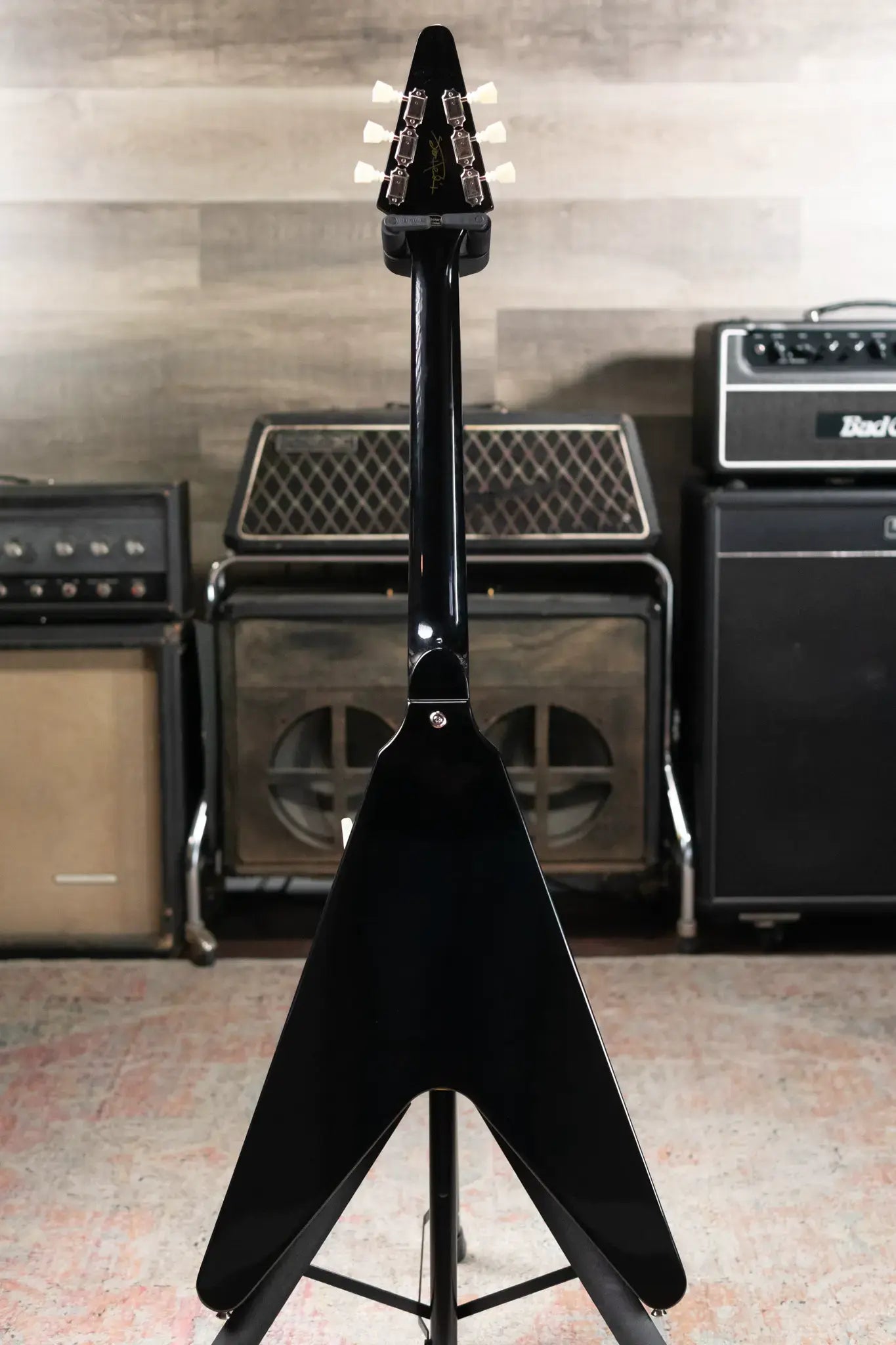 Epiphone Jimi Hendrix "Love Drops" Flying V Electric Guitar - Ebony with Hard Case