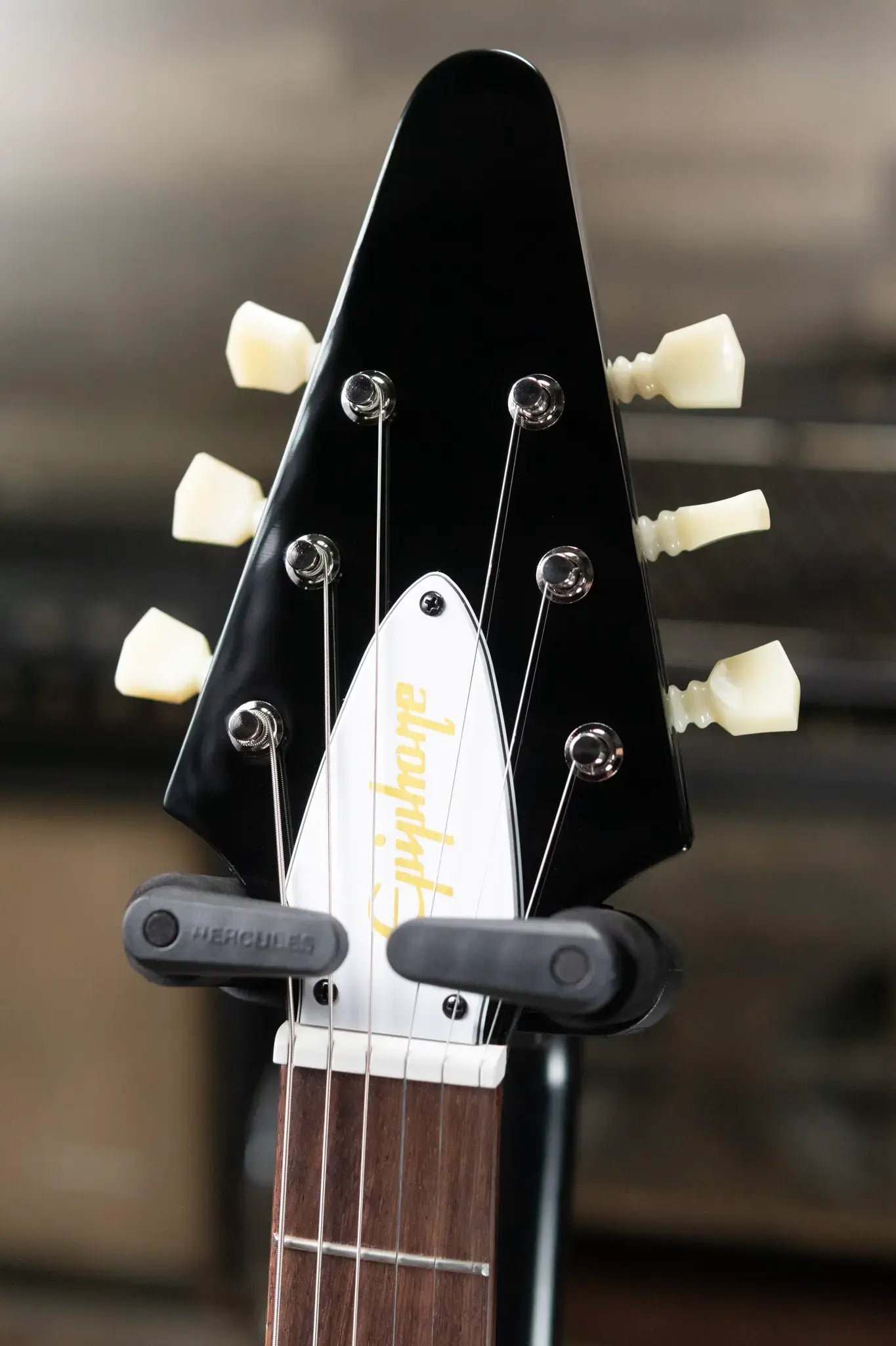 Epiphone Jimi Hendrix "Love Drops" Flying V Electric Guitar - Ebony with Hard Case