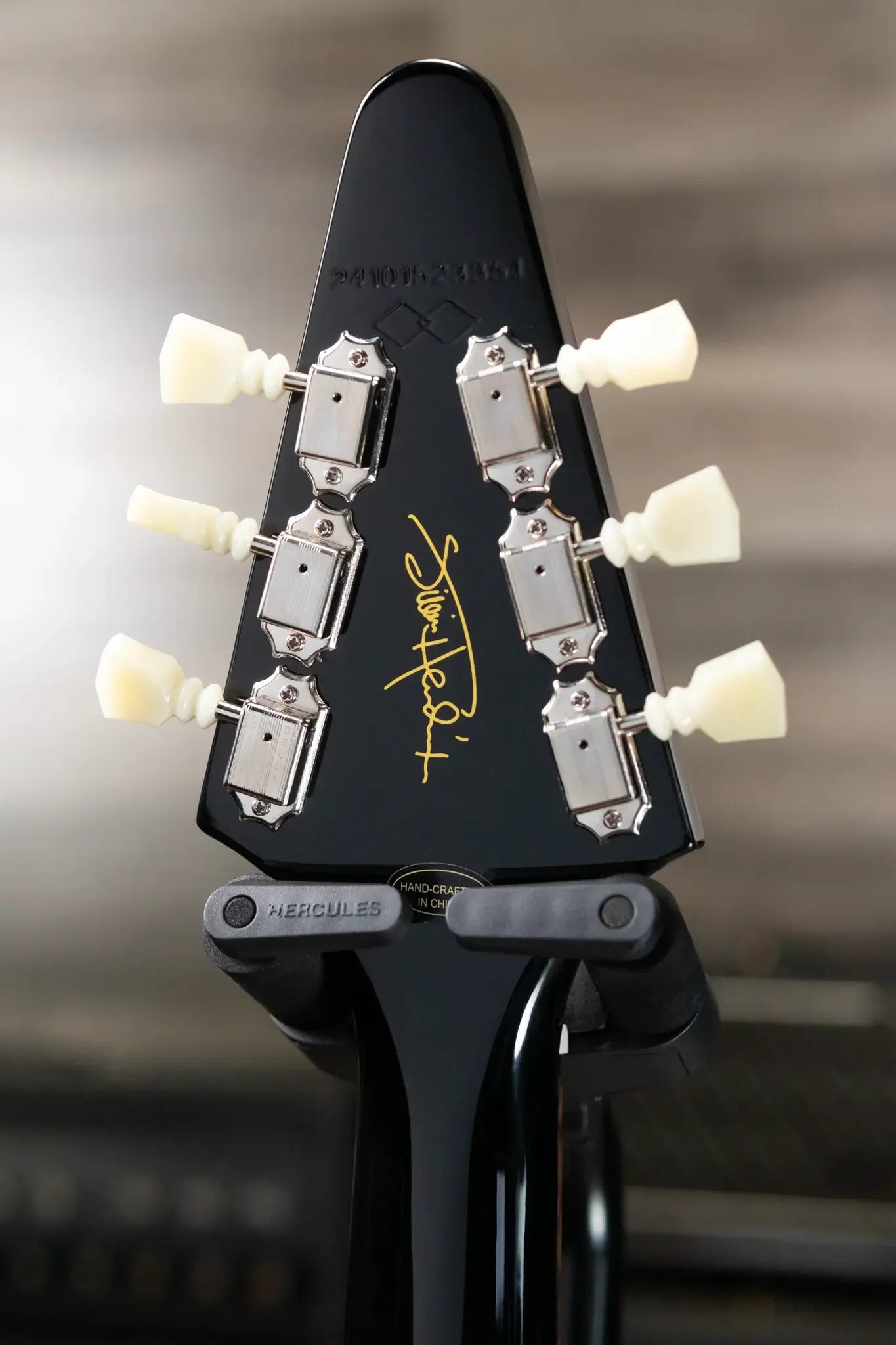 Epiphone Jimi Hendrix "Love Drops" Flying V Electric Guitar - Ebony with Hard Case