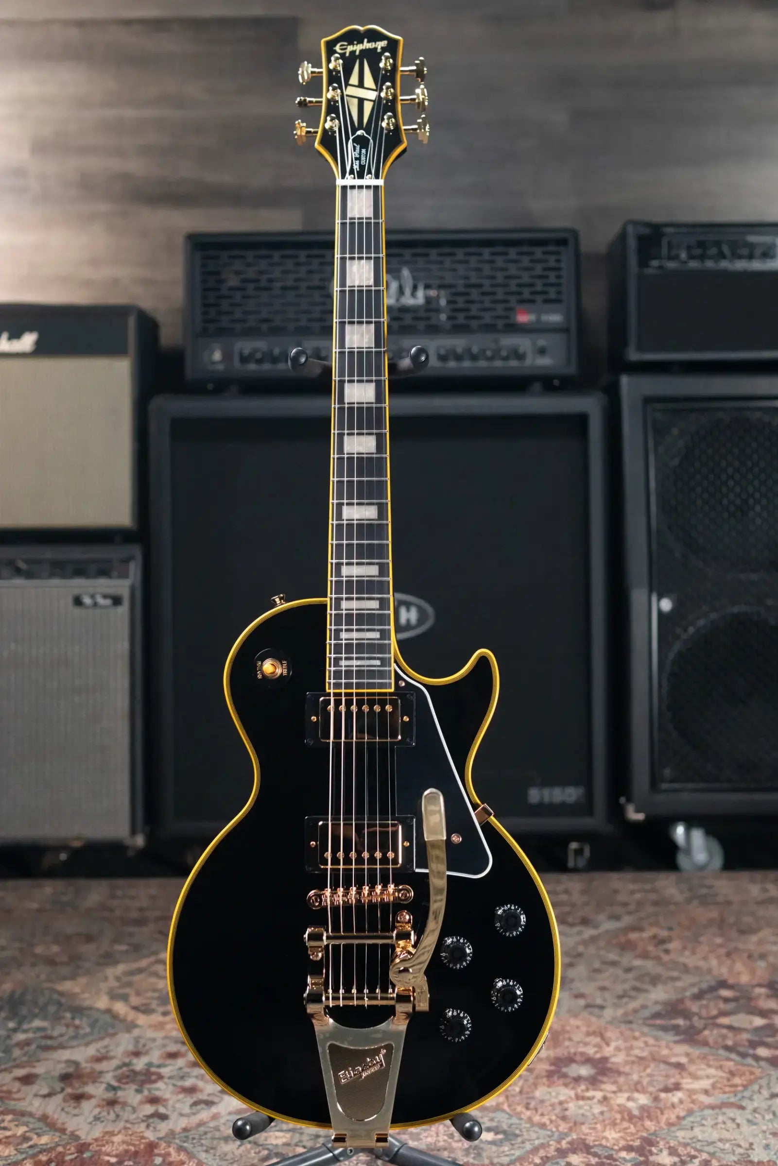 Epiphone Joe Bonamassa 1959 Les Paul Custom Electric Guitar - Antique Ebony with Hardshell Case