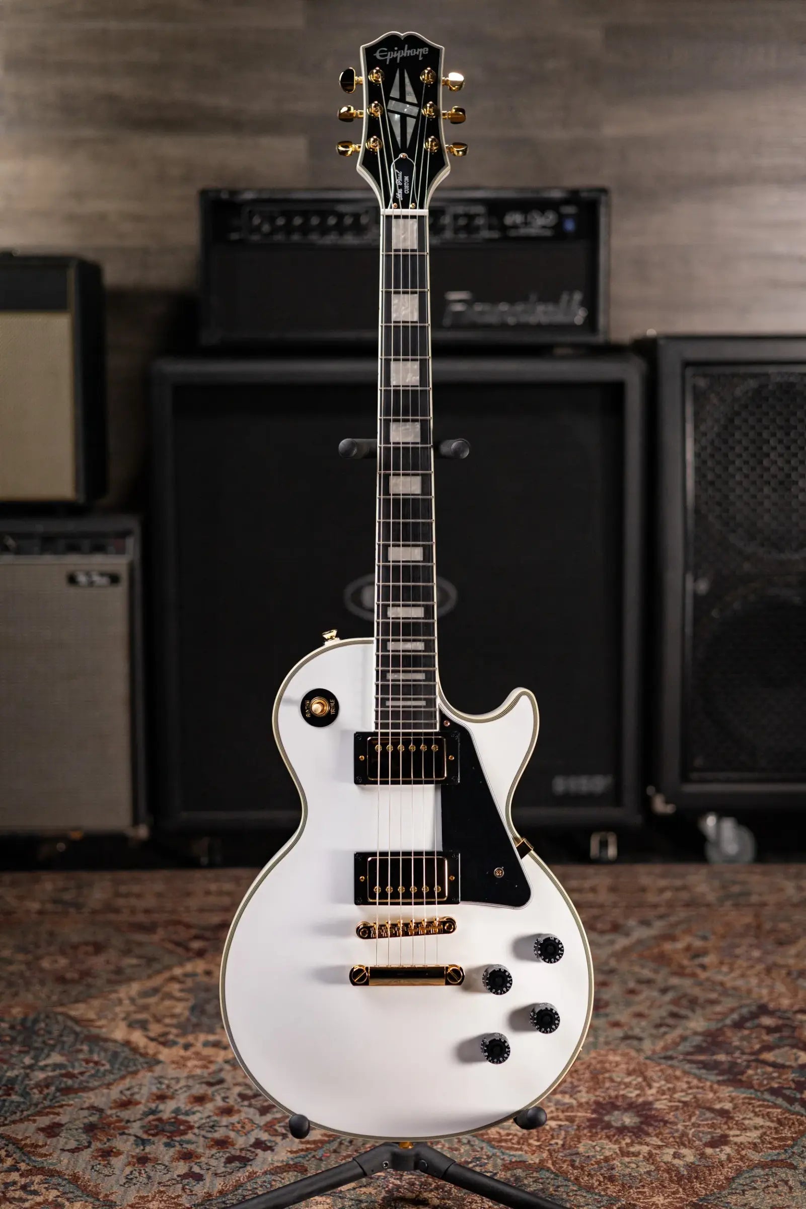 Epiphone Les Paul Custom Electric Guitar - Alpine White with Gig Bag