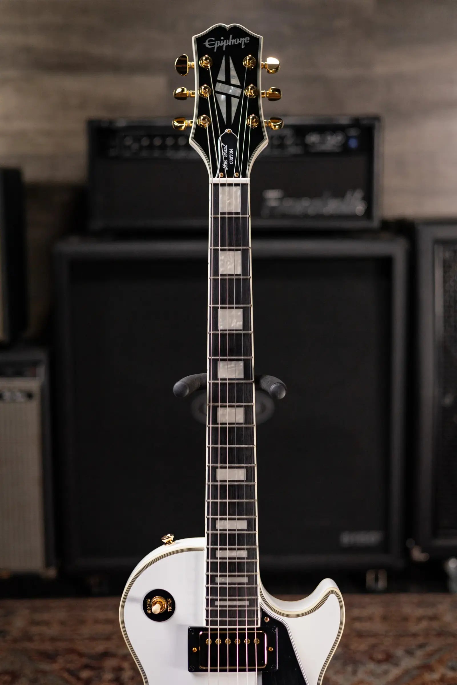 Epiphone Les Paul Custom Electric Guitar - Alpine White with Gig Bag