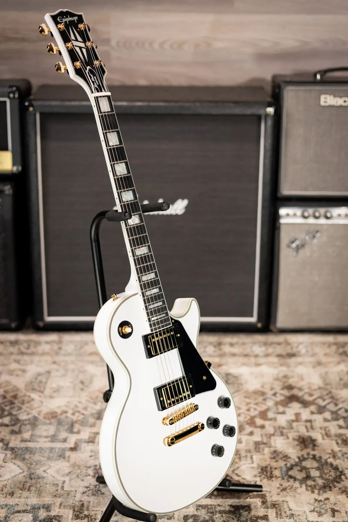 Epiphone Les Paul Custom Electric Guitar - Alpine White with Hardshell Case