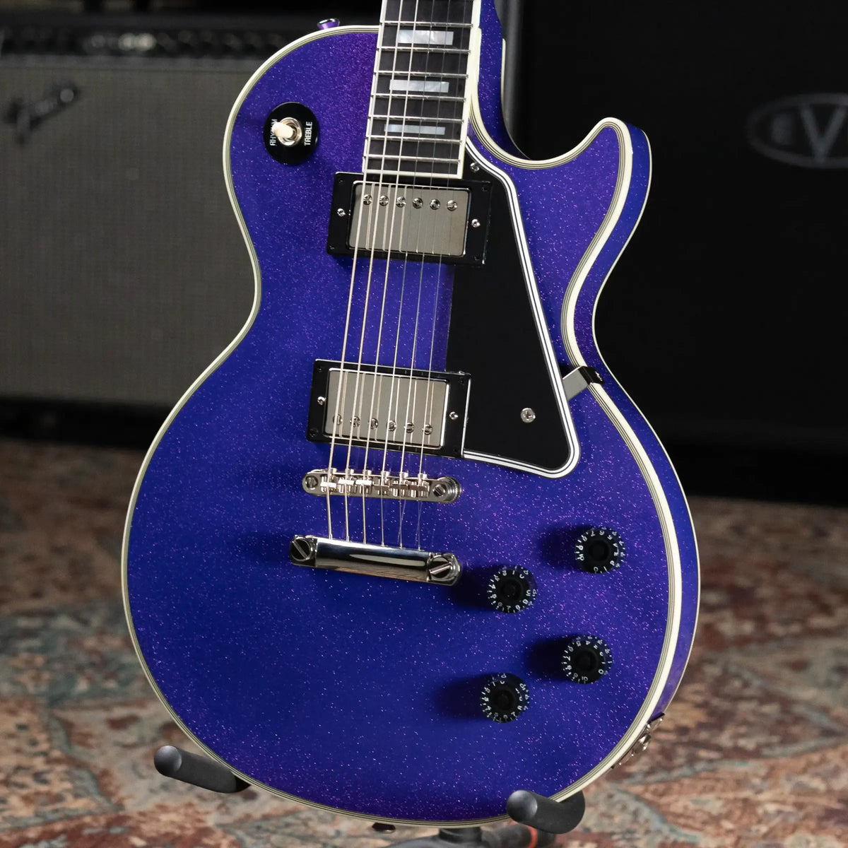 Epiphone Les Paul Custom Electric Guitar - Amethyst Sparkle with Hardshell Case