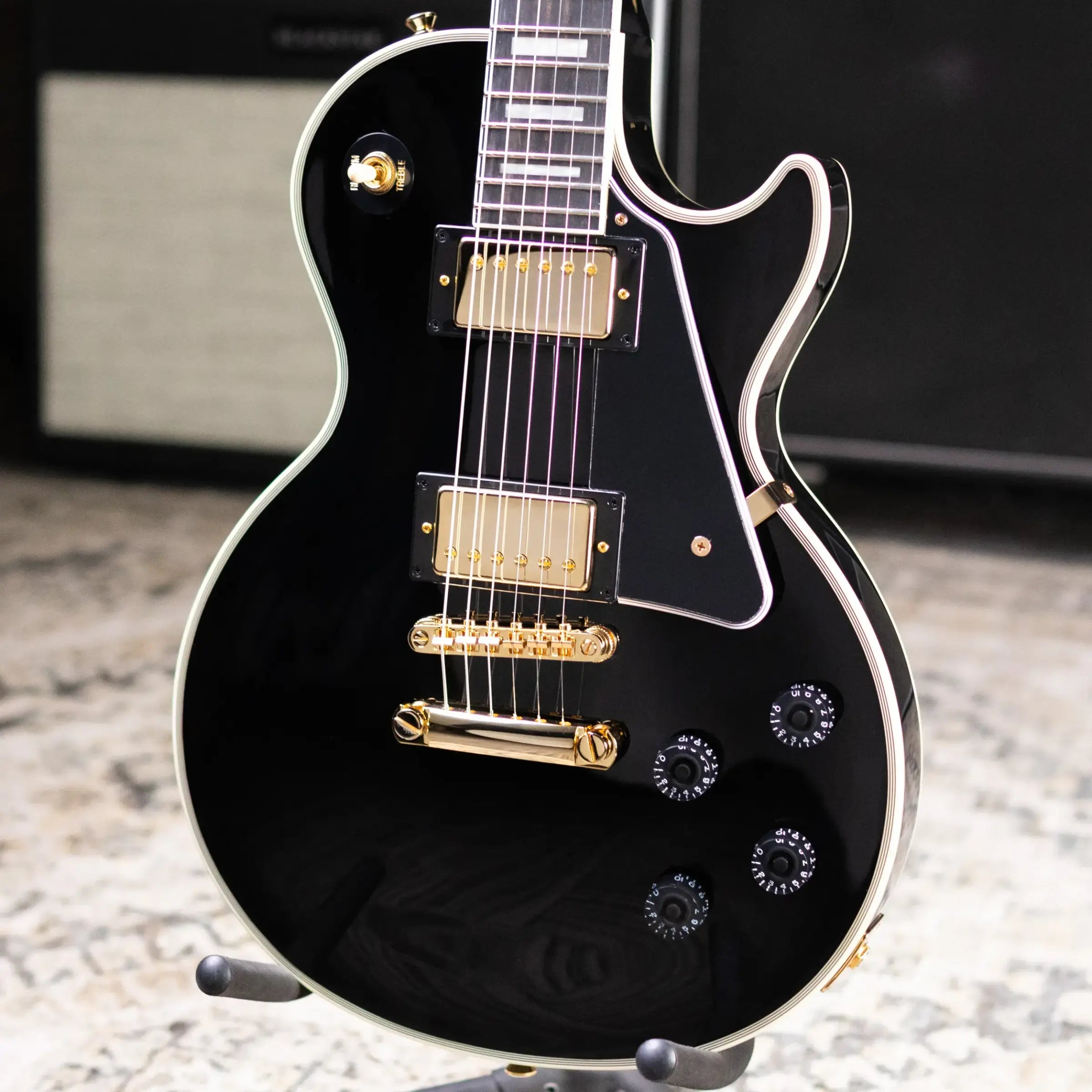 Epiphone Les Paul Custom Electric Guitar - Ebony with Gig Bag
