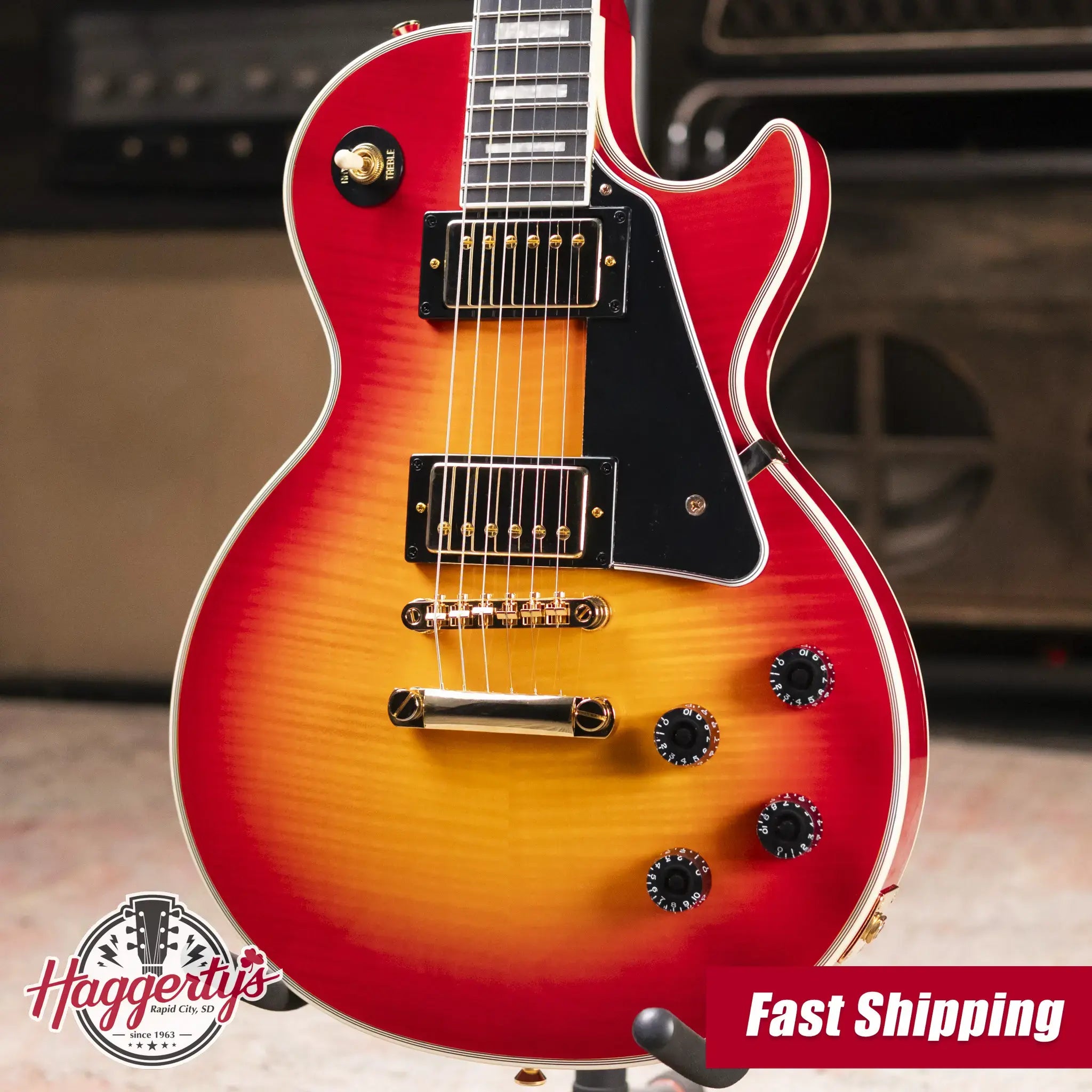 Epiphone Les Paul Custom Electric Guitar - Heritage Cherry Sunburst with Gig Bag