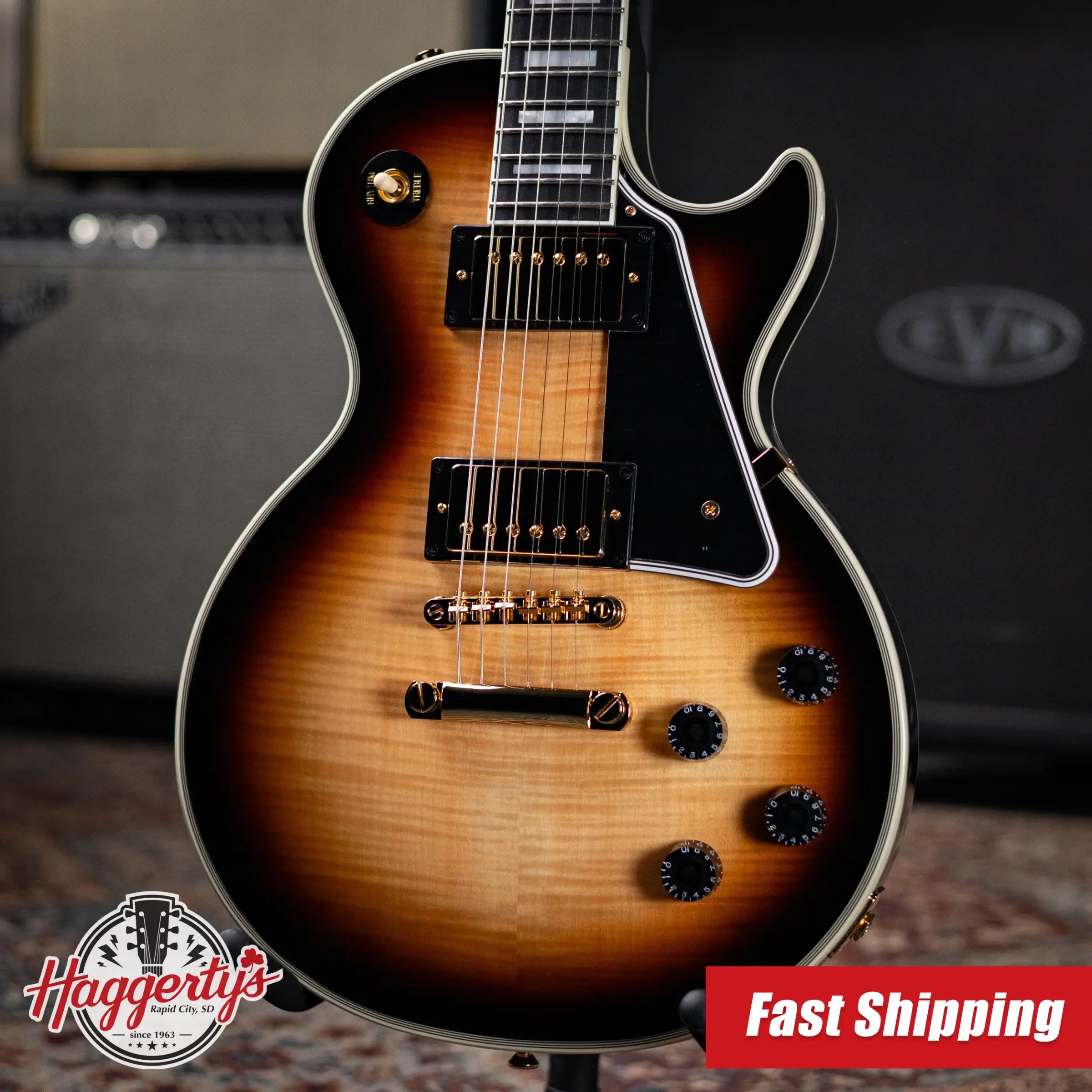 Epiphone Les Paul Custom Electric Guitar - Sedona Burst with Hardshell Case