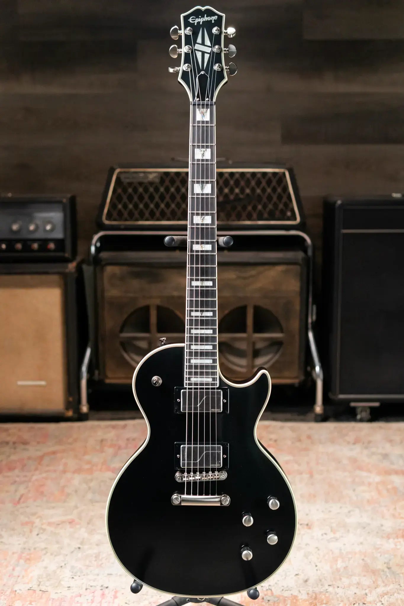 Epiphone Les Paul Prophecy Electric Guitar - Aged Jet Black Metallic with Gig Bag