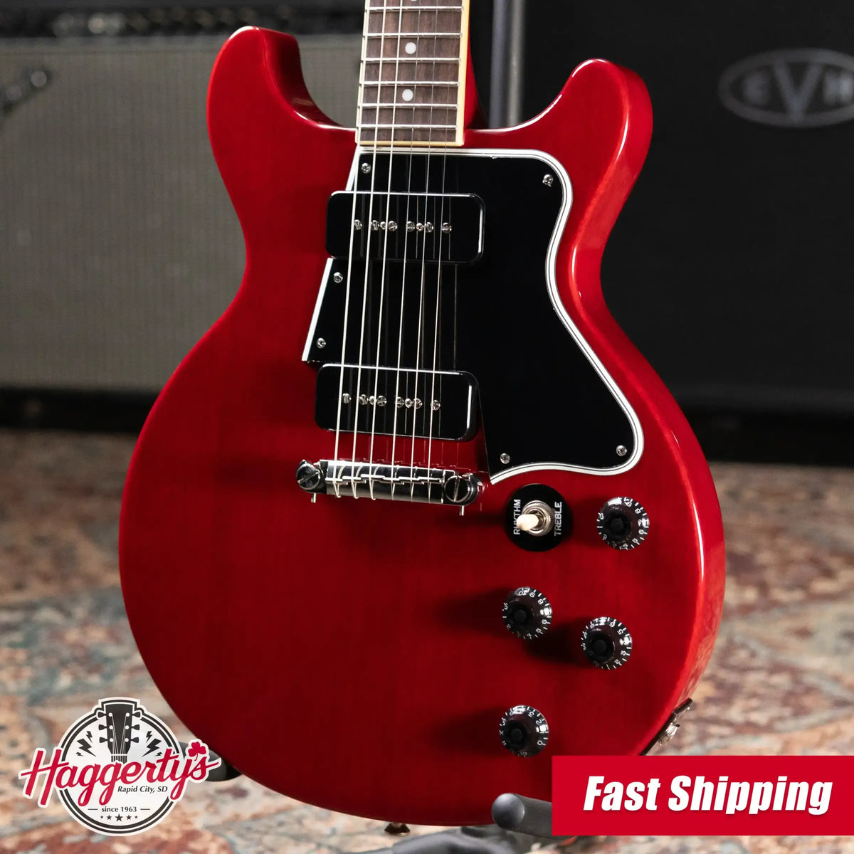 Epiphone Les Paul Special Double Cut Electric Guitar - Cherry Red with Gig Bag