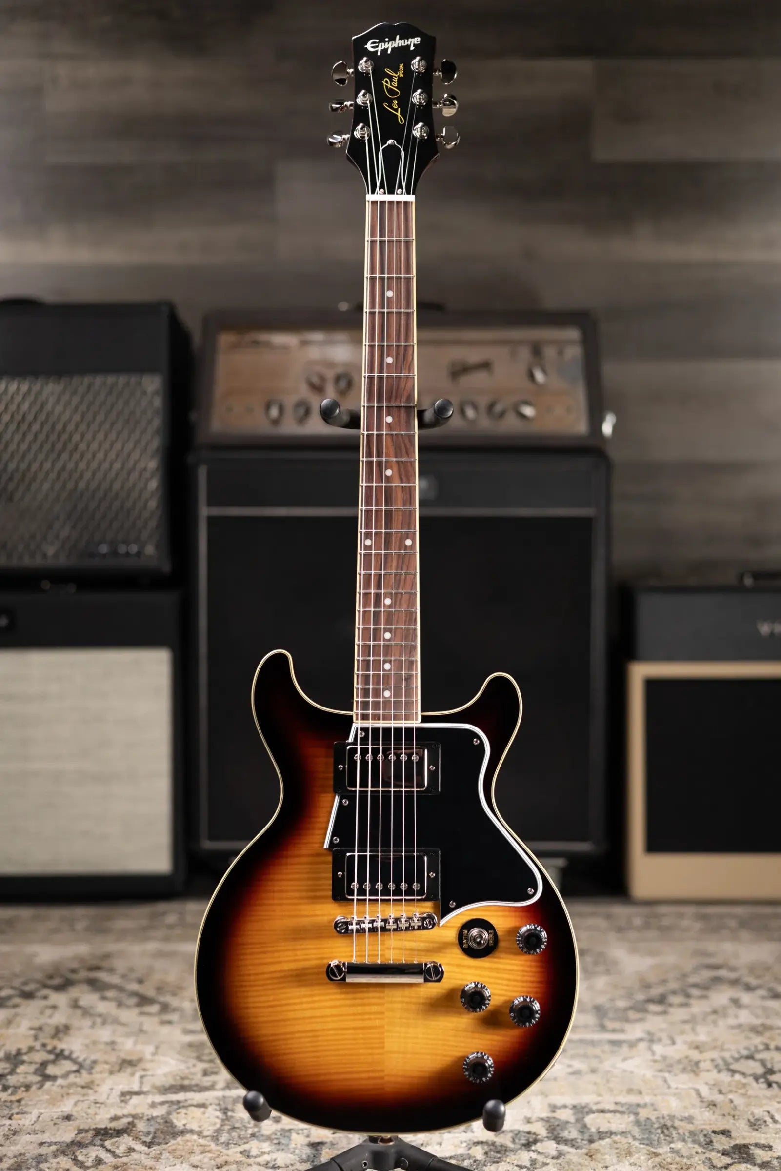 Epiphone Les Paul Special Double Cut Figured Electric Guitar - Bourbon Burst