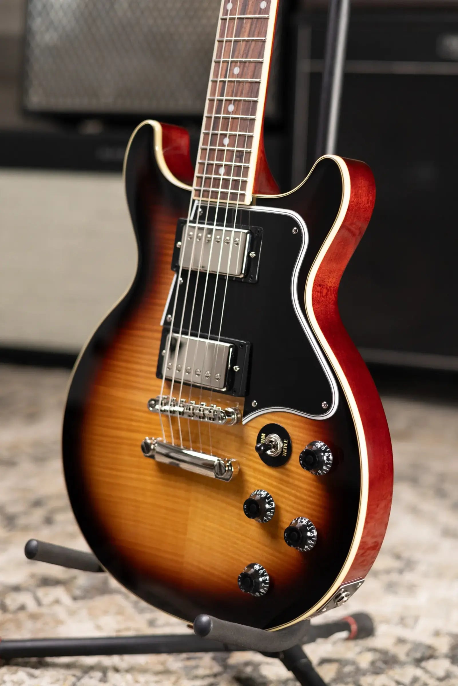 Epiphone Les Paul Special Double Cut Figured Electric Guitar - Bourbon Burst