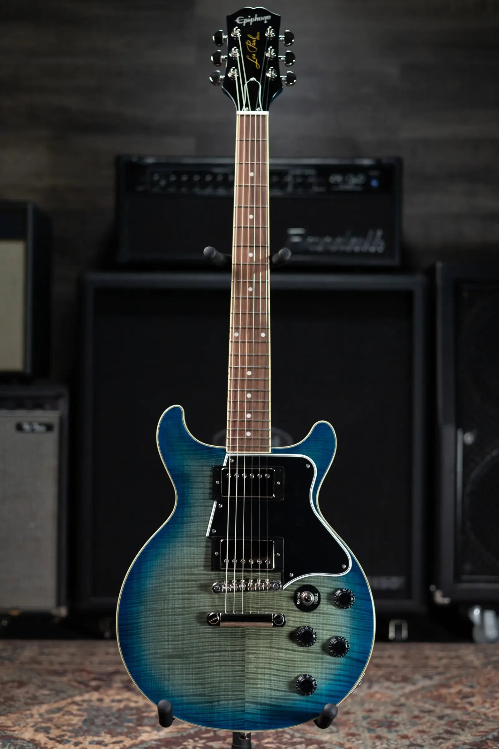 Epiphone Les Paul Special Double Cut Figured Electric Guitar - Ocean Water Perimeter with Gig Bag