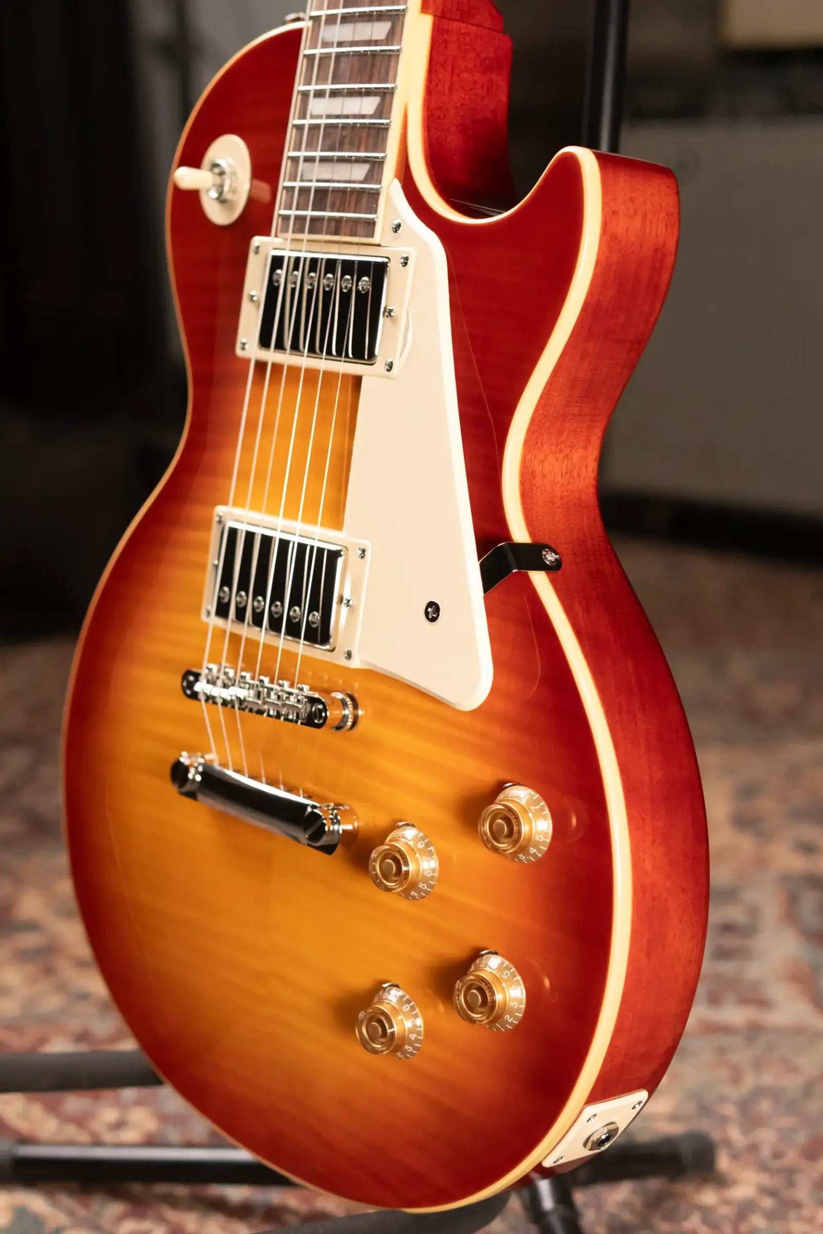 Epiphone Les Paul Standard 50s Figured Electric Guitar - Washed Cherry Sunburst with Gig Bag